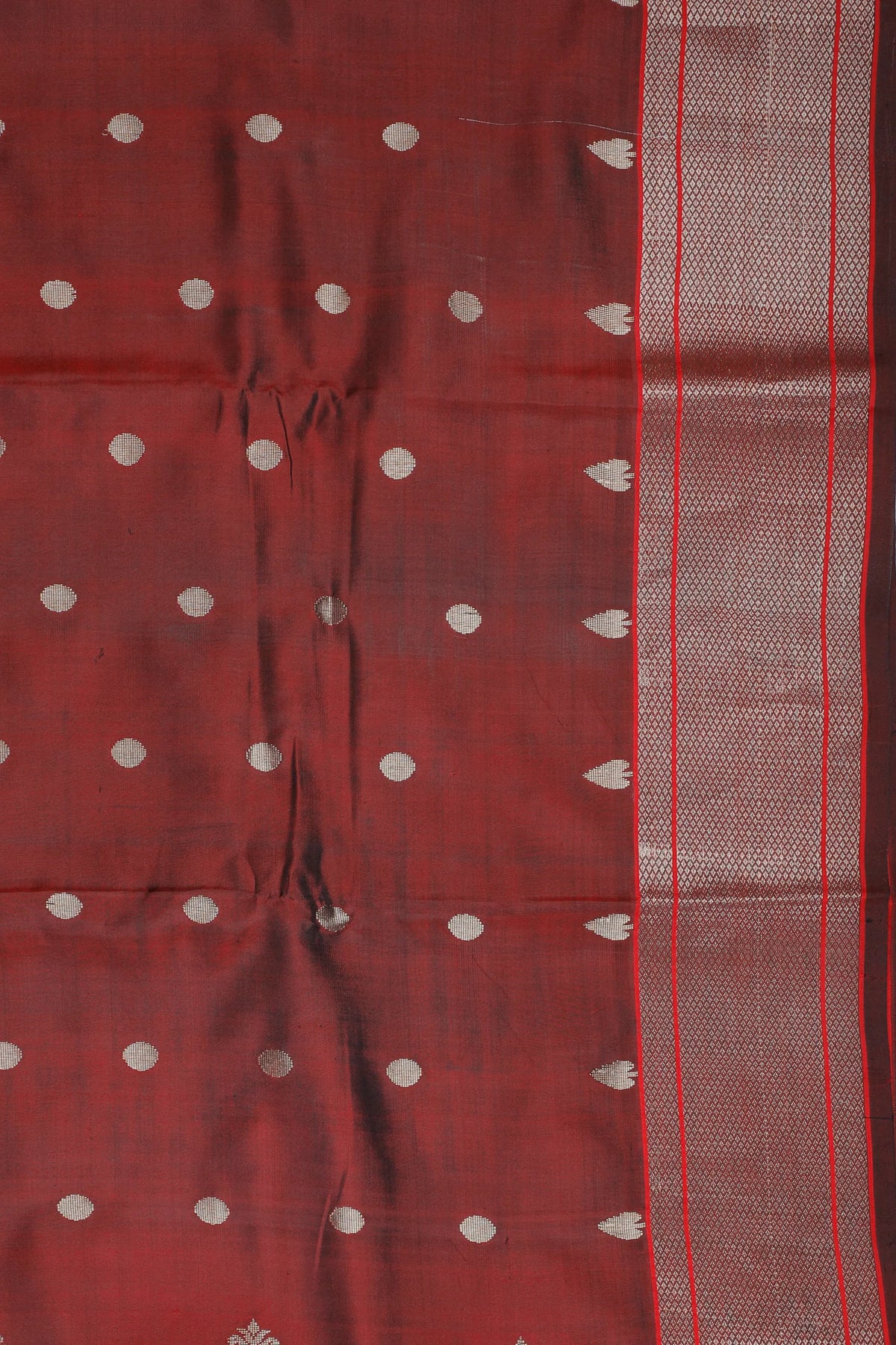 Maroon Handloom Pure Silk Chanderi Saree - Revival Design