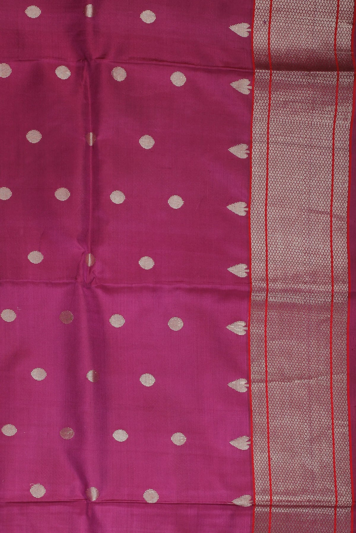 Wine Handloom Pure Silk Chanderi Saree - Revival Design
