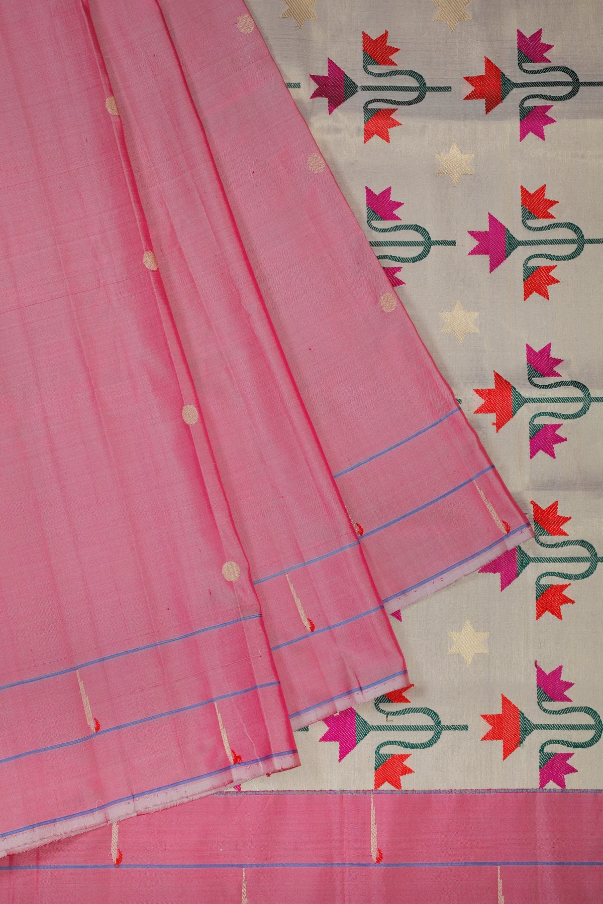 Lavender Handlloom Silk by Silk Paithani Saree
