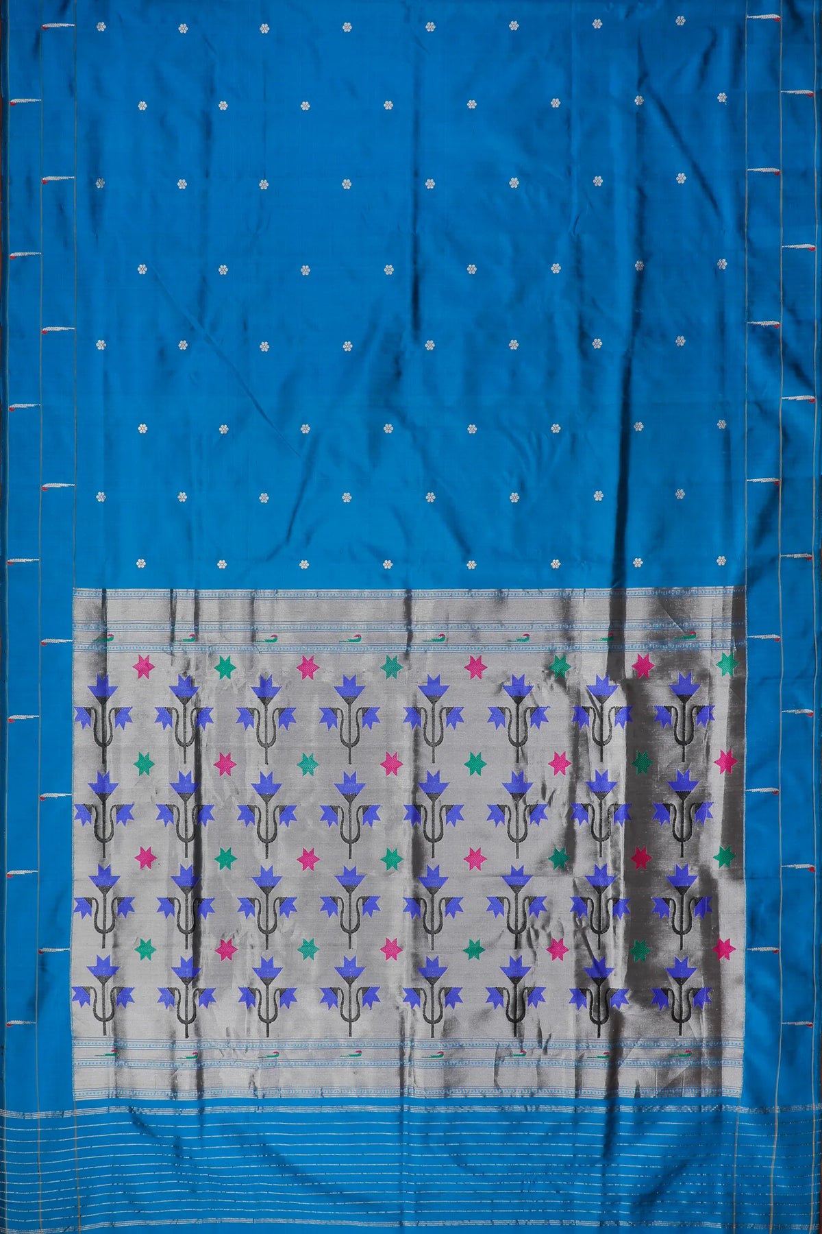 Blue Handlloom Silk by Silk Paithani Saree