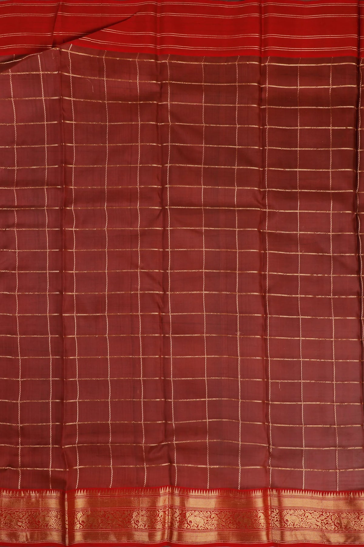 Brown Handloom Pure Silk Chanderi Saree