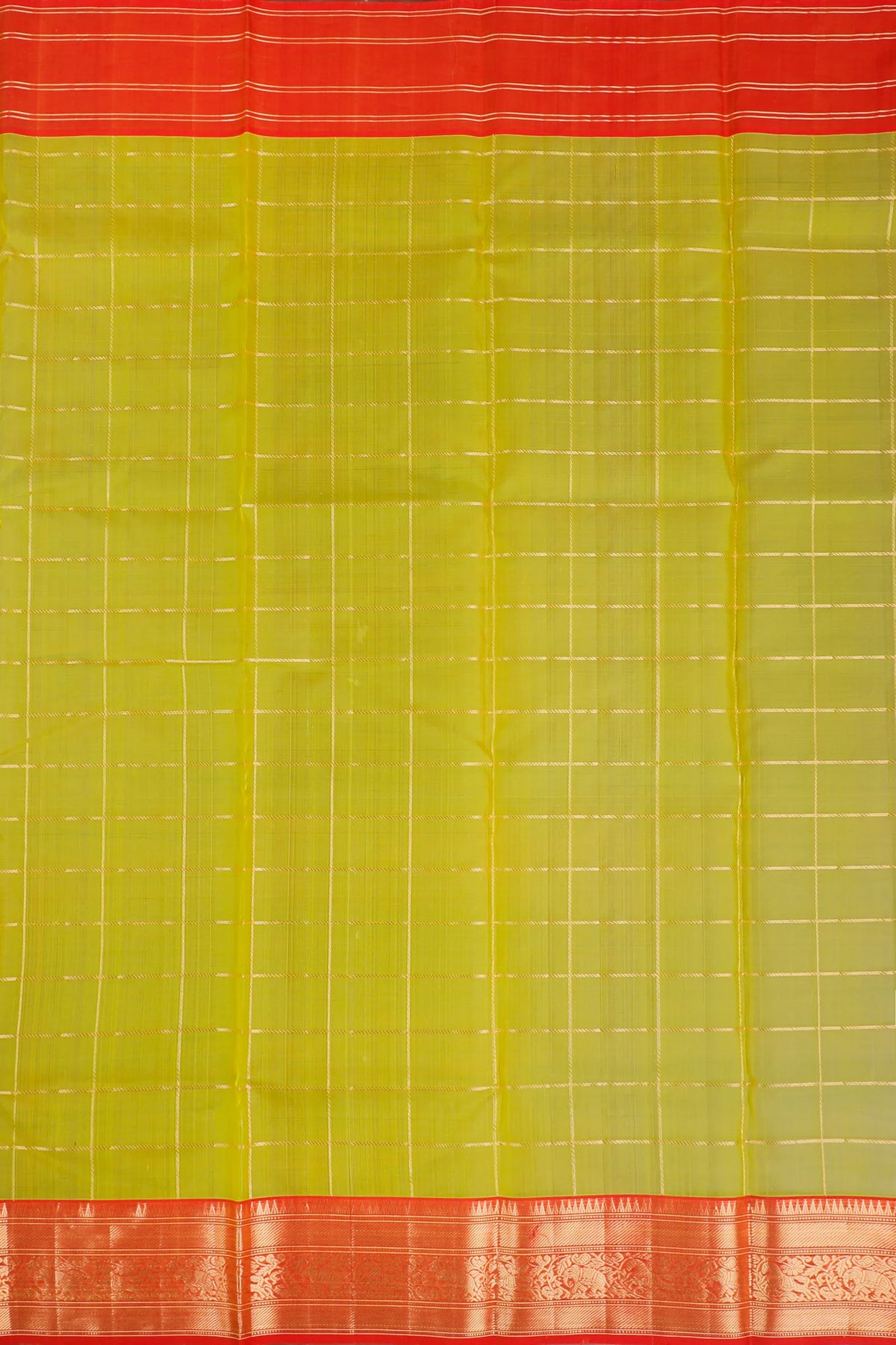 Neon Yellow Handloom Pure Silk Chanderi Saree