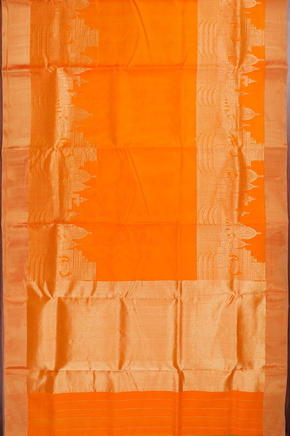 Mango Yellow Handloom Pure Silk Chanderi Saree
