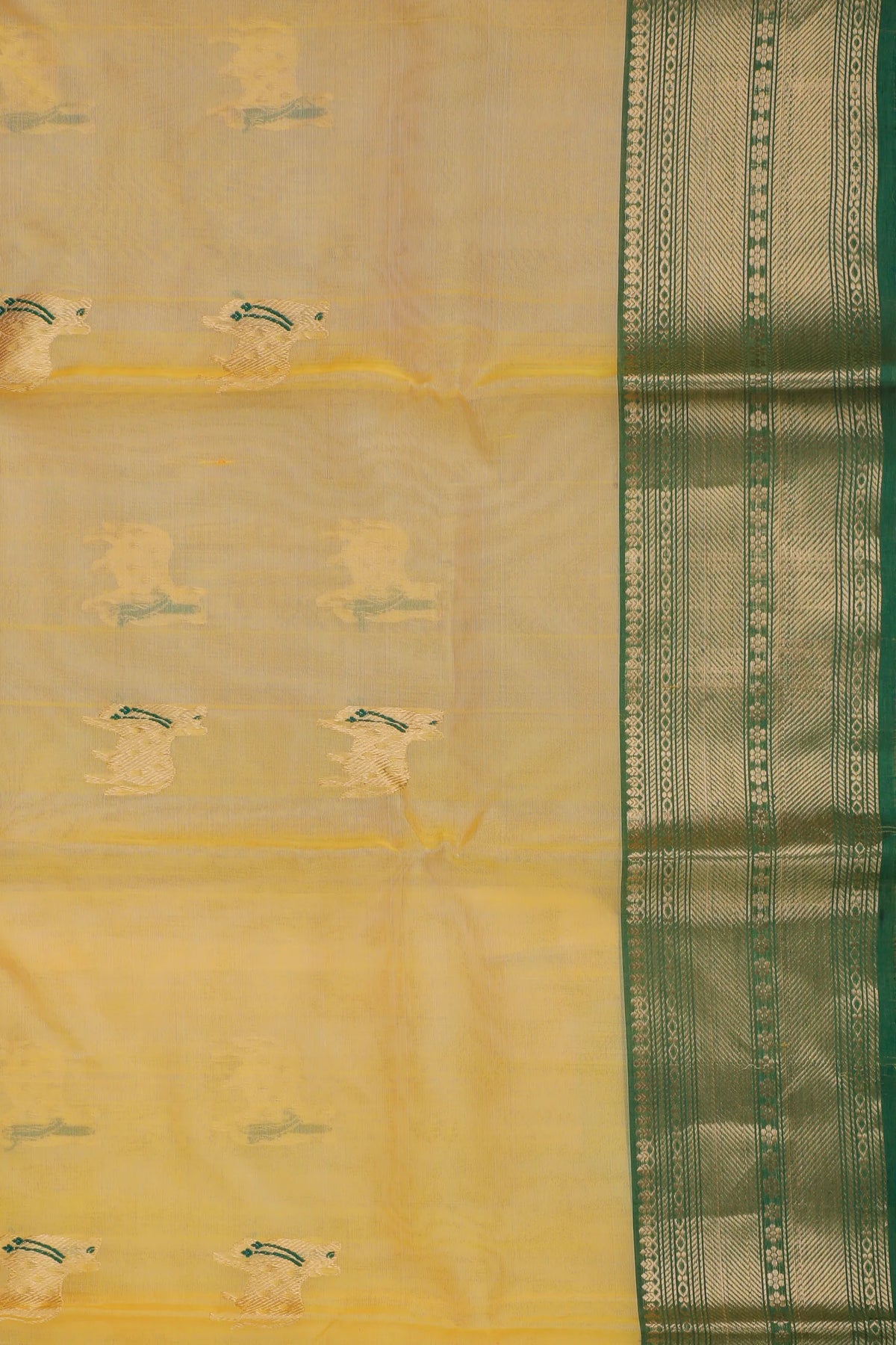Fresh Yellow Handloom Pure Silk Chanderi Saree