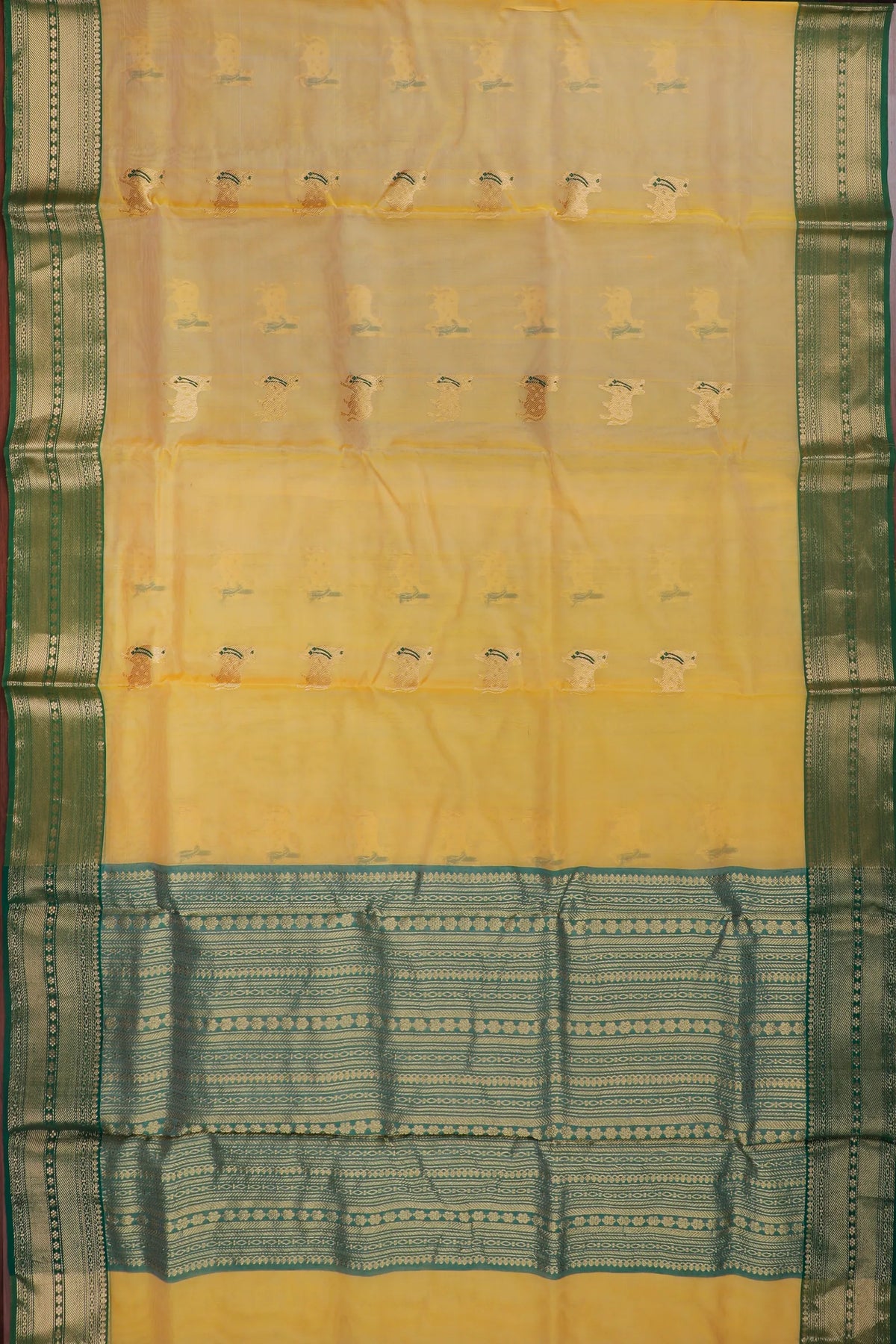 Fresh Yellow Handloom Pure Silk Chanderi Saree