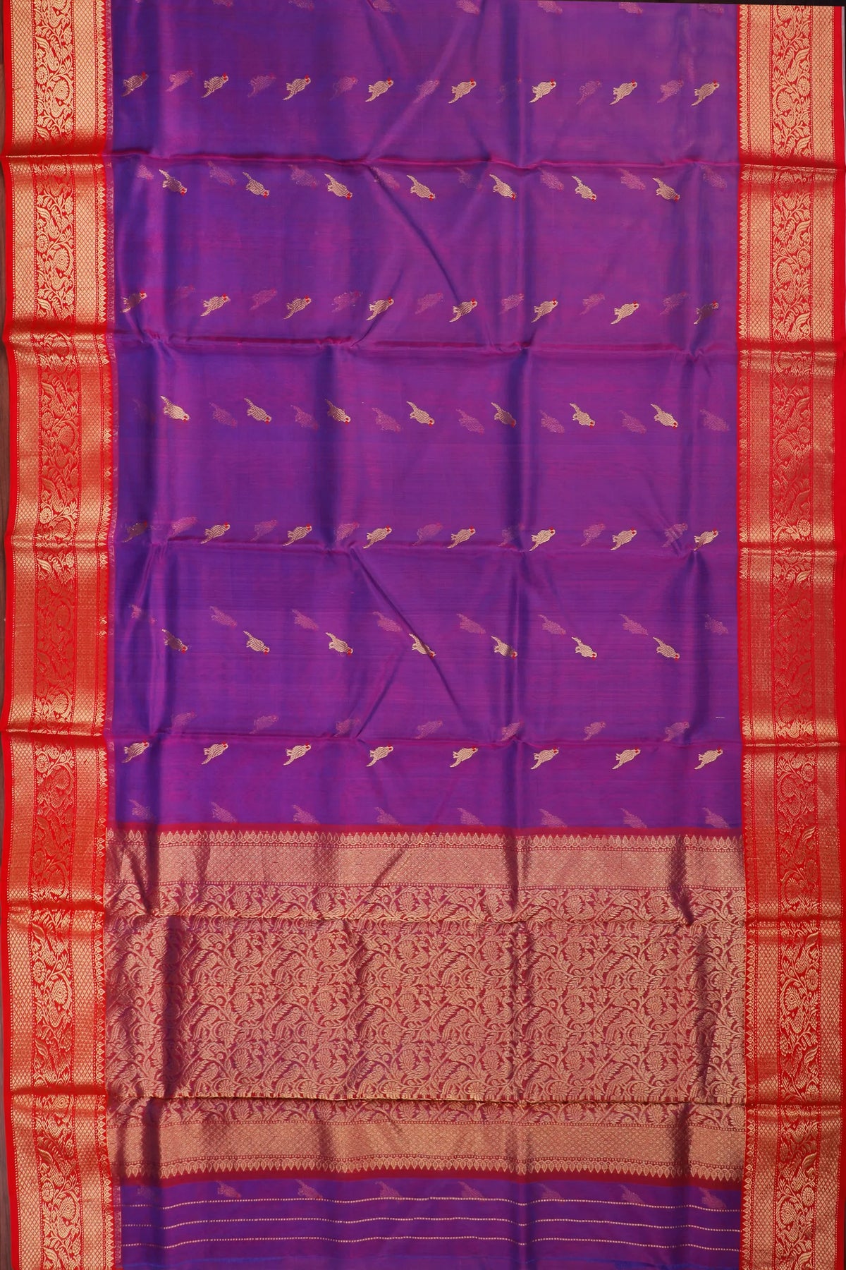 Purple Handloom Pure Silk Chanderi Saree