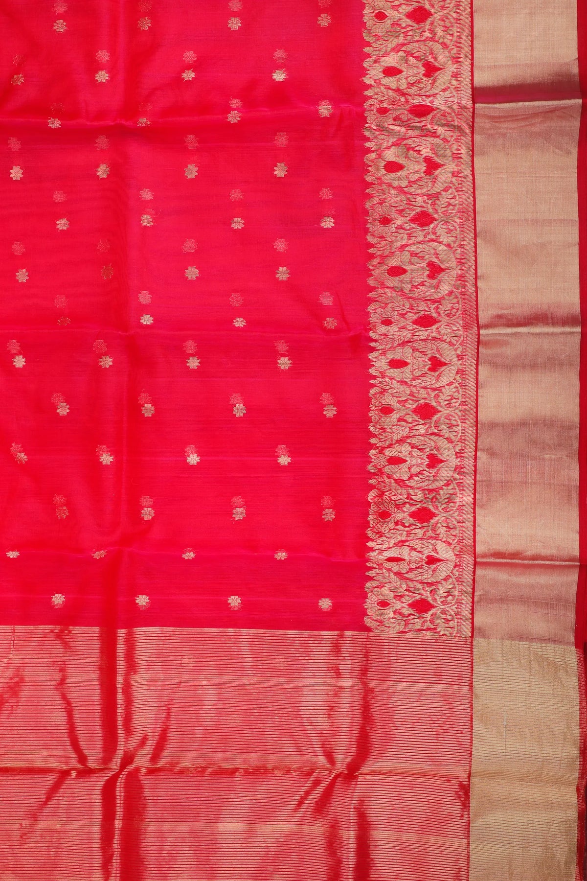 Dark Pink Handloom Pure Silk Chanderi Saree
