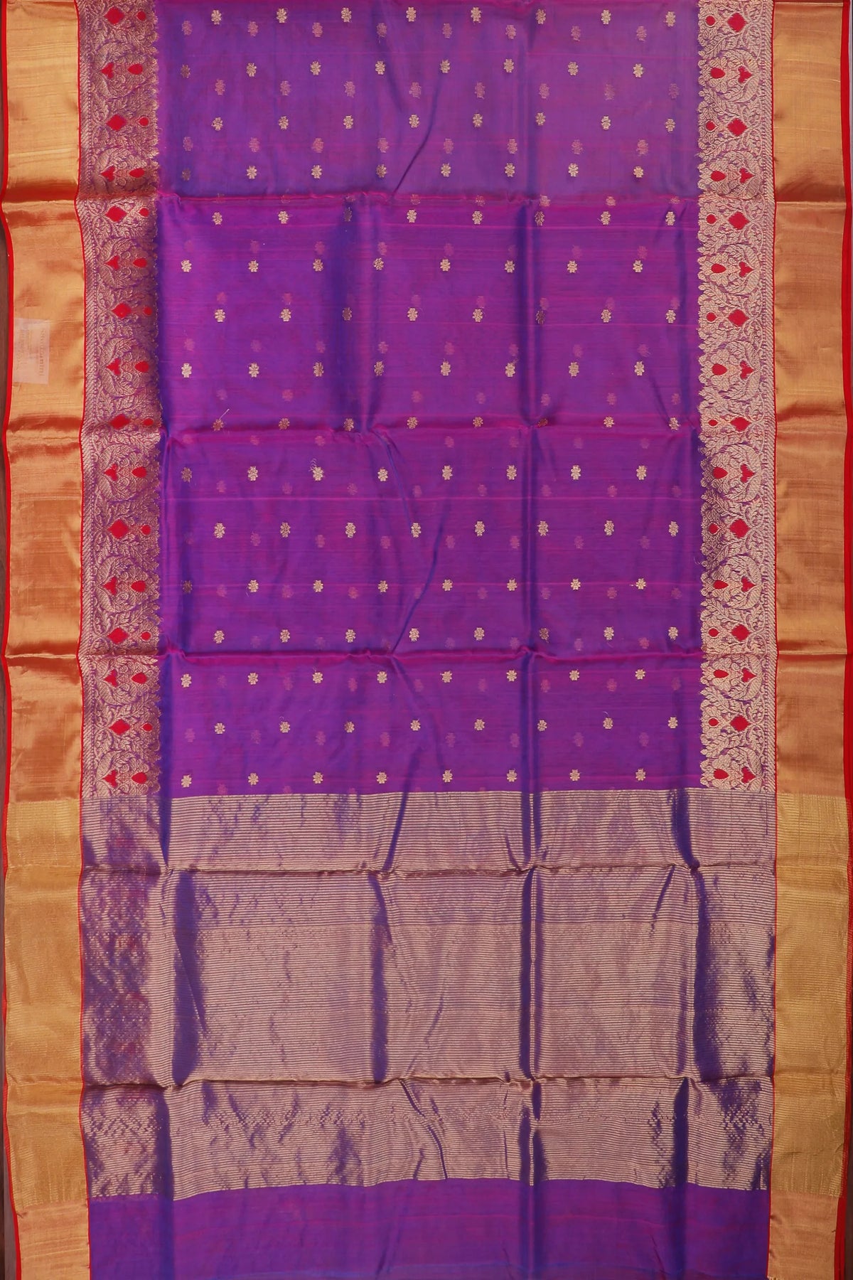 Purple Handloom Pure Silk Chanderi Saree