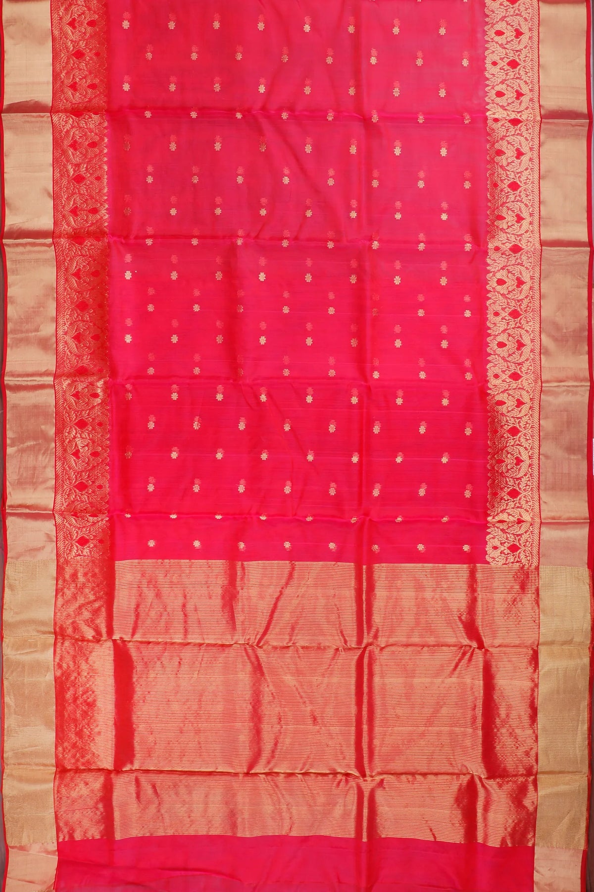Dark Pink Handloom Pure Silk Chanderi Saree