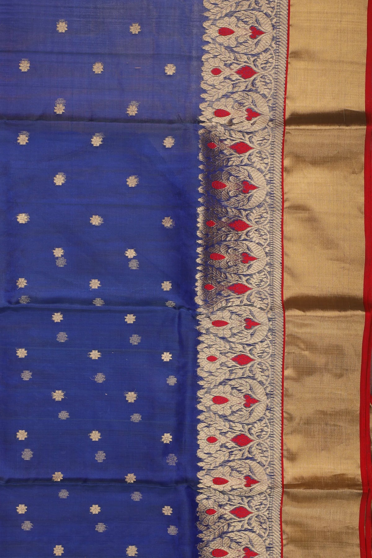 Royal Blue Handloom Pure Silk Chanderi Saree