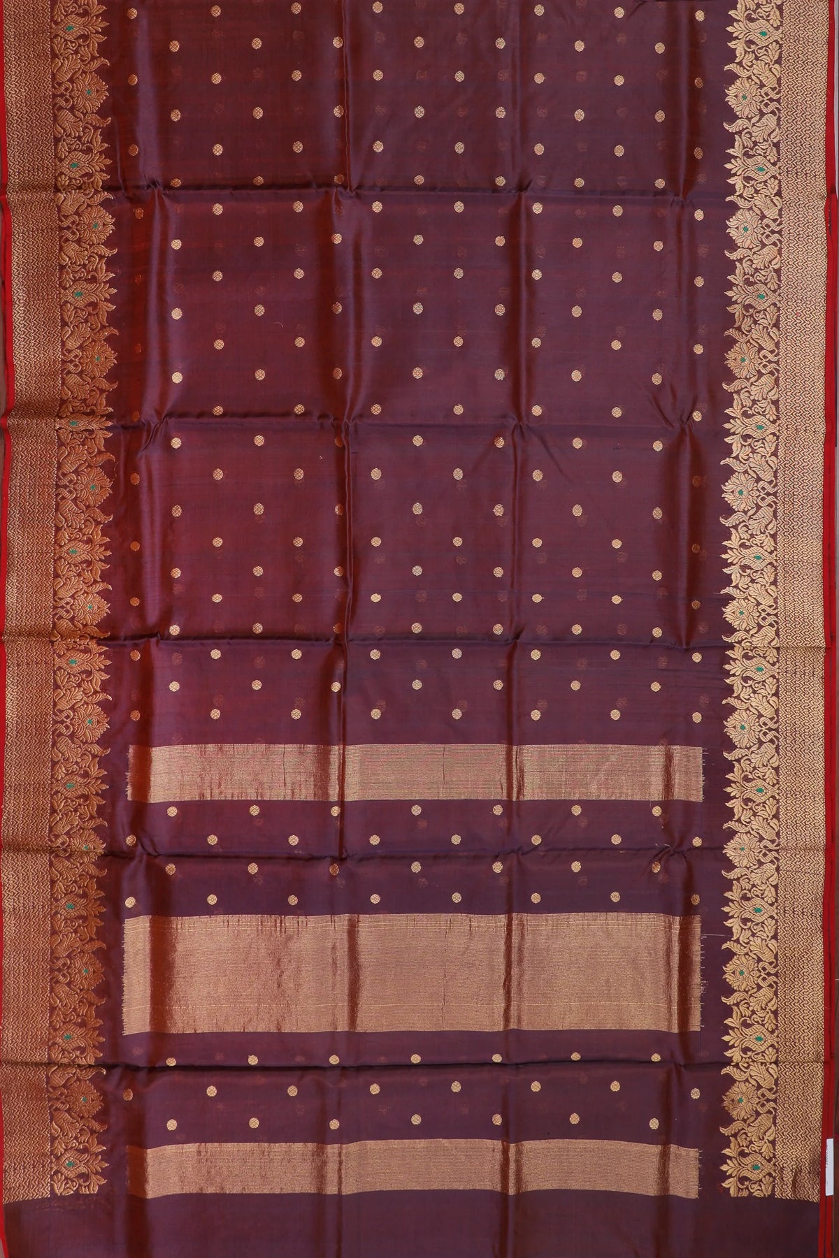 Wine Handloom Pure Silk Chanderi Saree