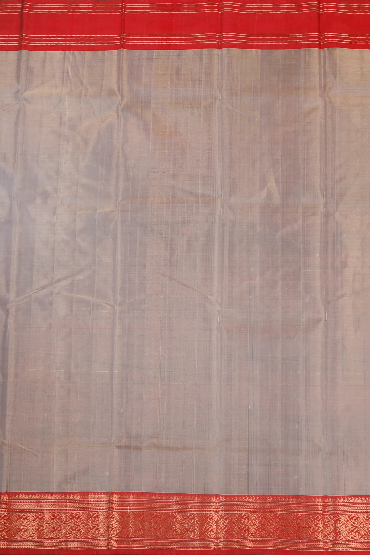 Off White Handloom Pure Silk Tissue Chanderi Saree