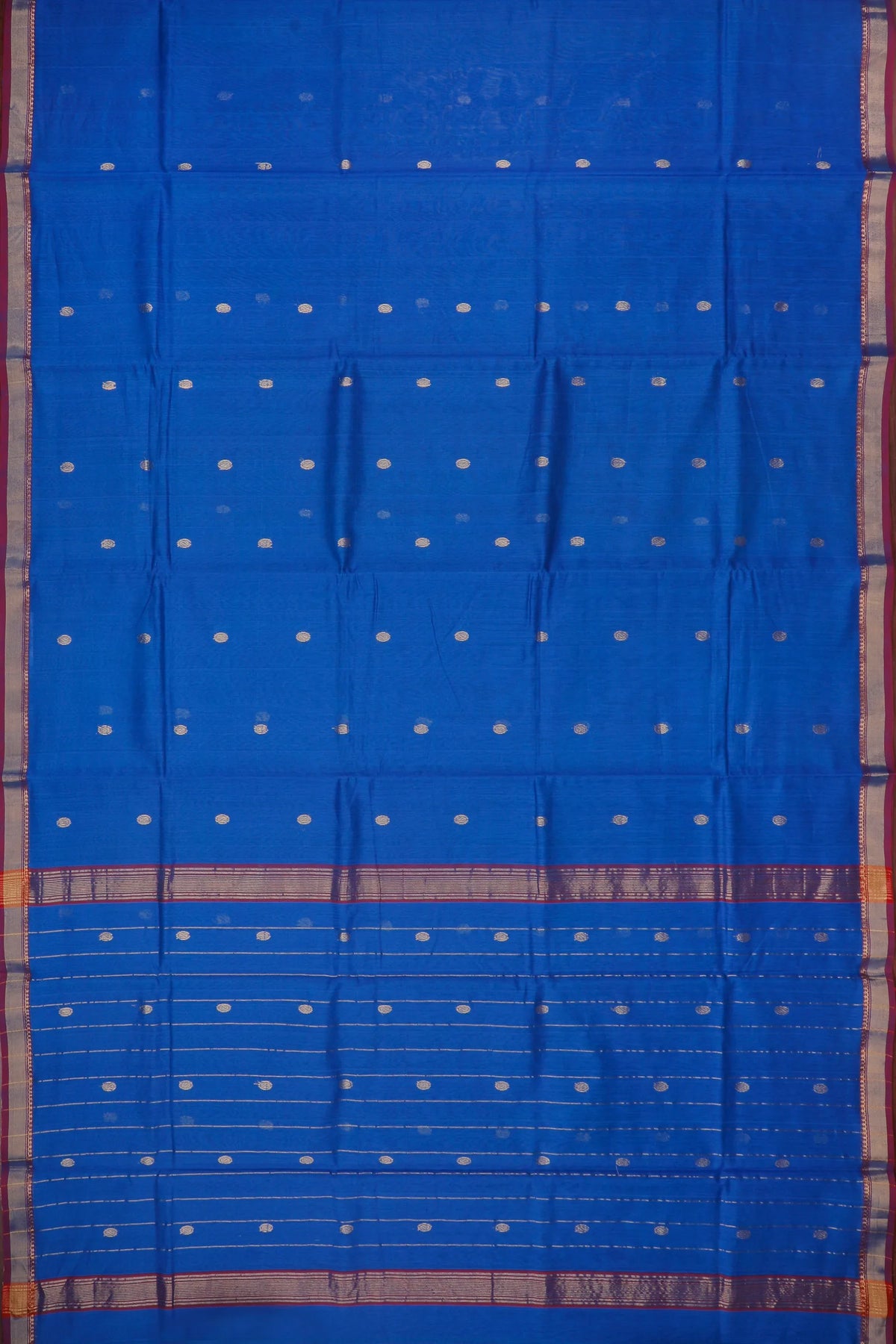 Blue Handloom Pure Cotton Chanderi Saree
