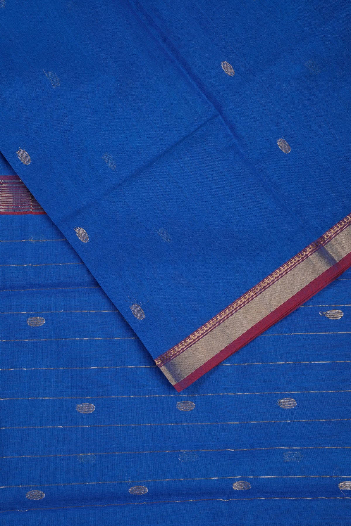 Blue Handloom Pure Cotton Chanderi Saree