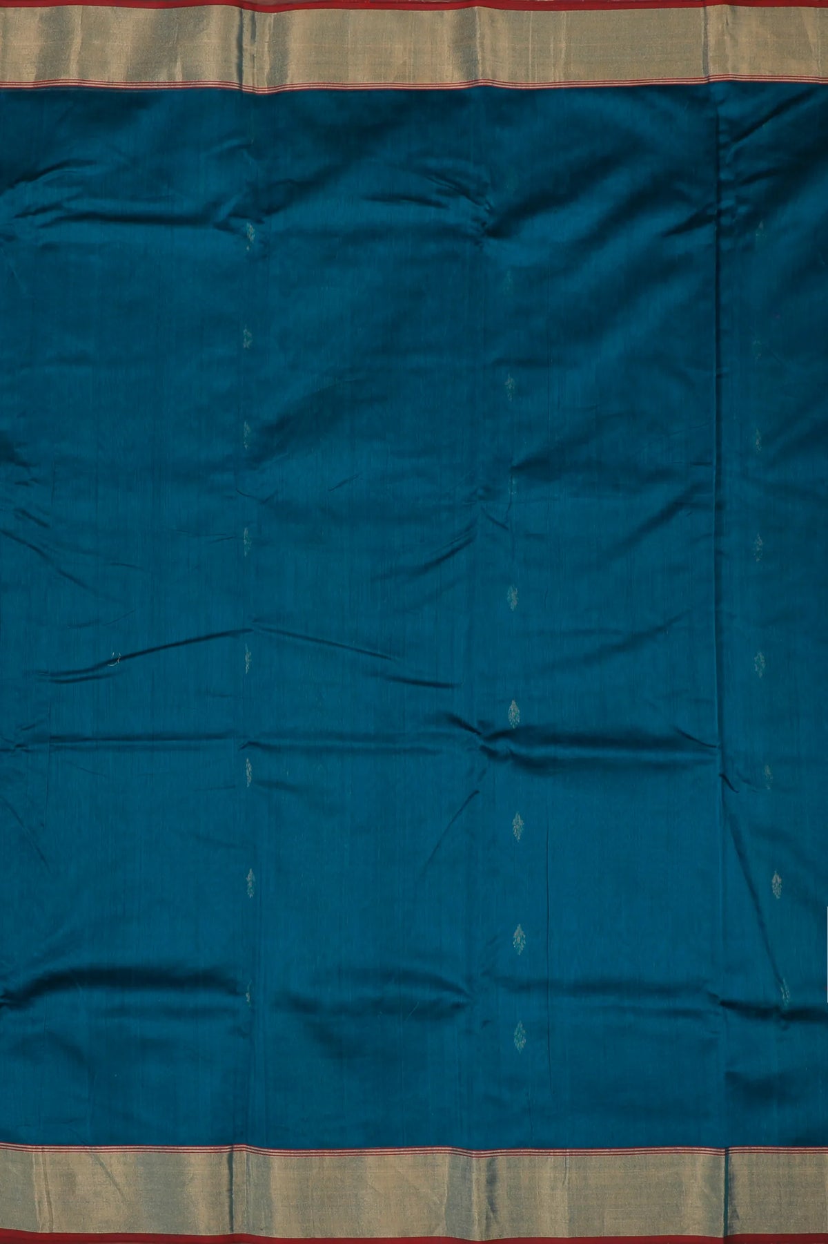 Peacock Blue Handloom Pure Cotton Chanderi Saree