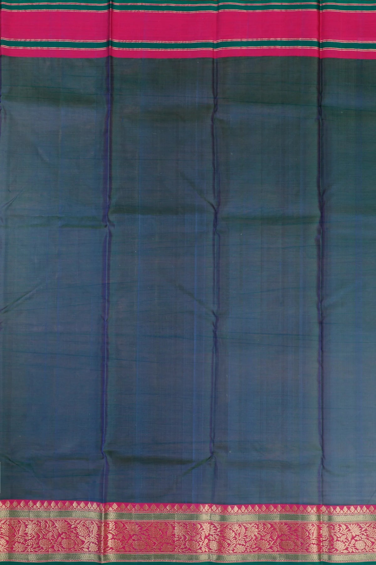 Peacock Blue Handloom Pure Silk Chanderi Saree