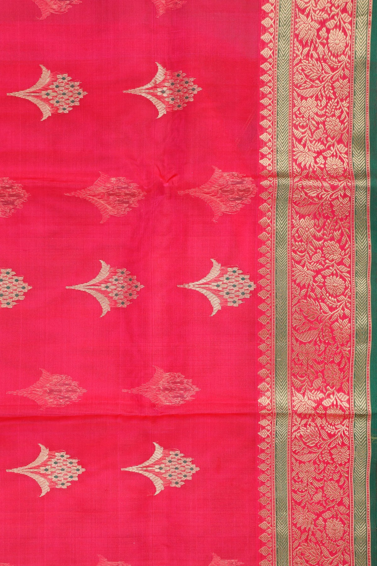 Raani Pink Handloom Pure Silk Chanderi Saree