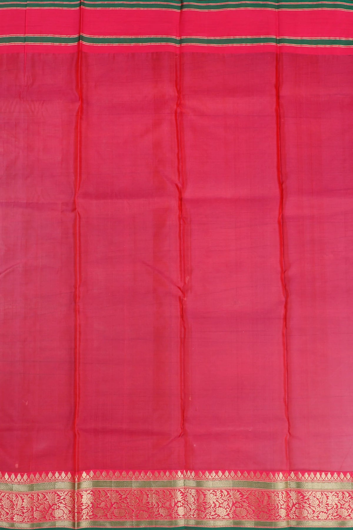 Raani Pink Handloom Pure Silk Chanderi Saree