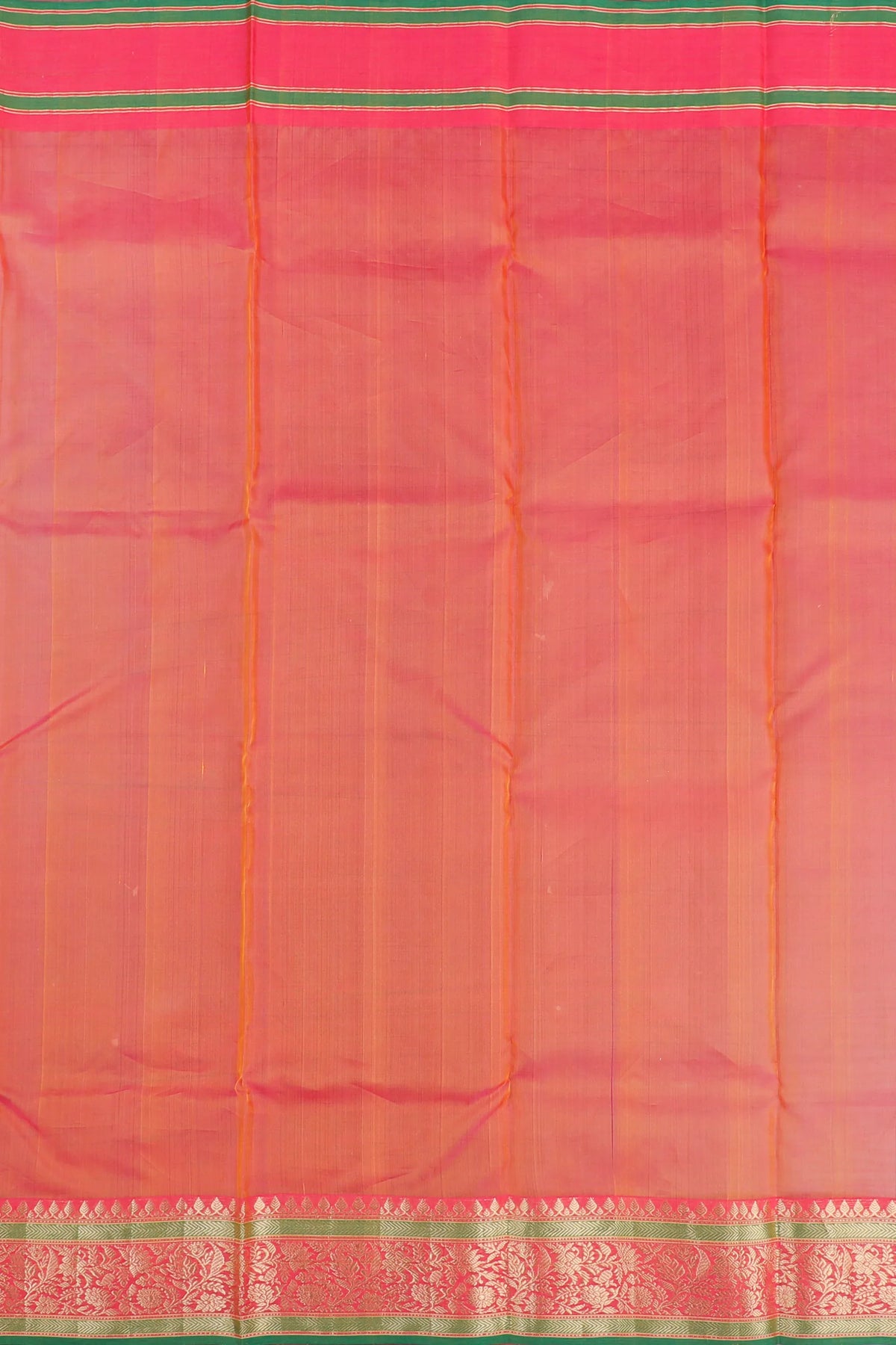 Peach Pink Handloom Pure Silk Chanderi Saree
