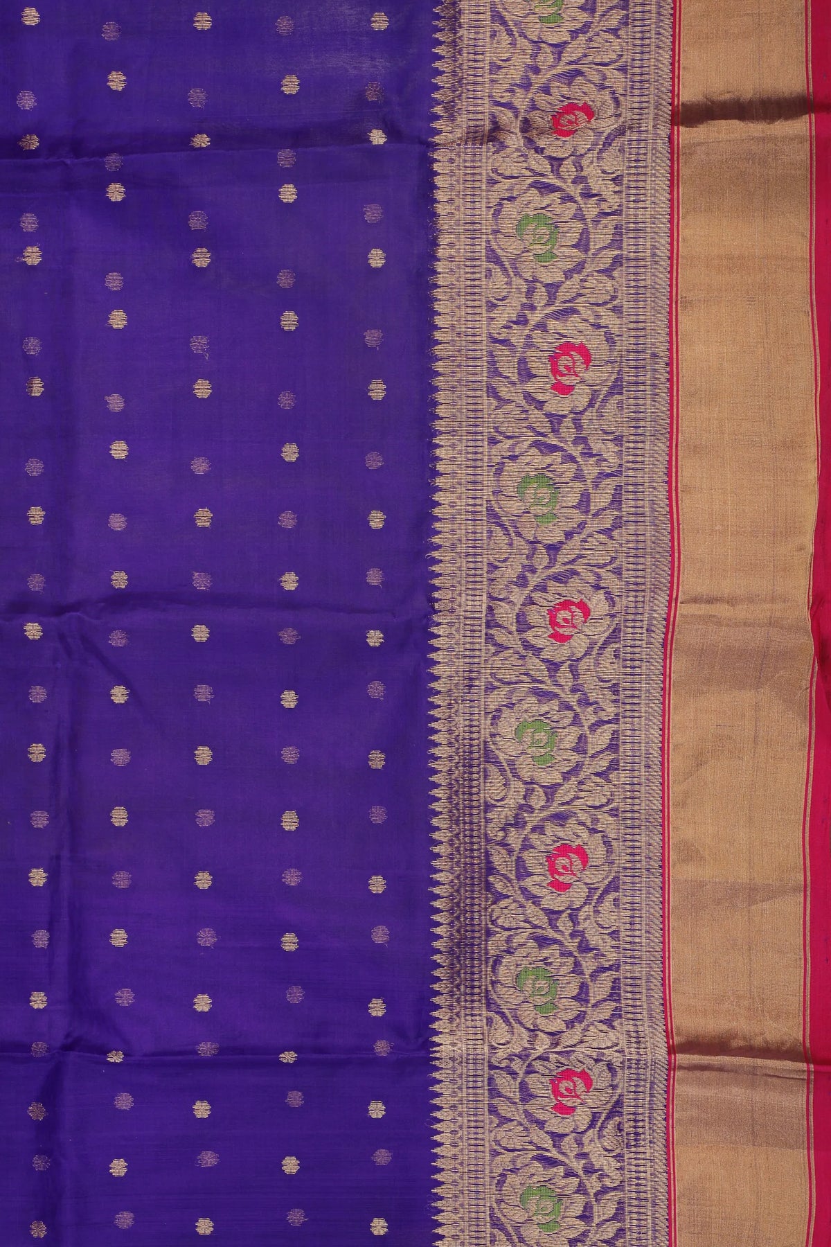 Navy Blue Handloom Pure Silk Chanderi Saree