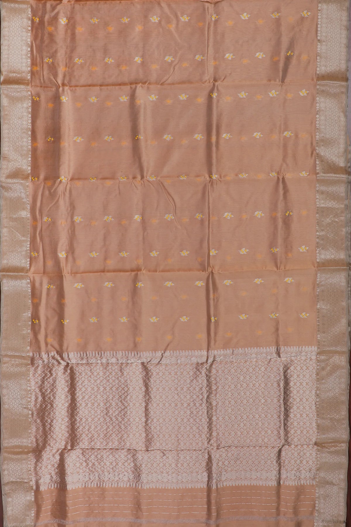 Ivory Handloom Pure Silk Chanderi Saree