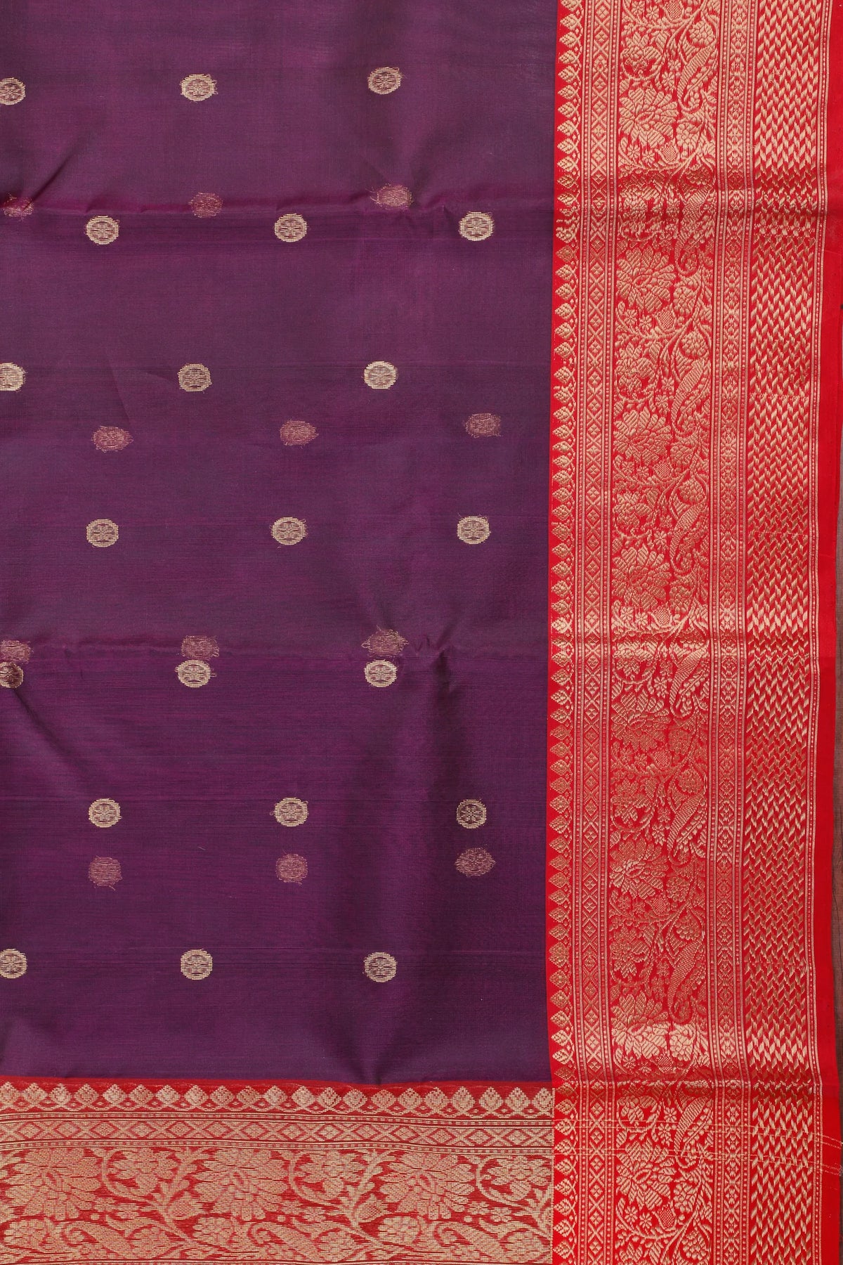 Purple Handloom Pure Silk Chanderi Saree