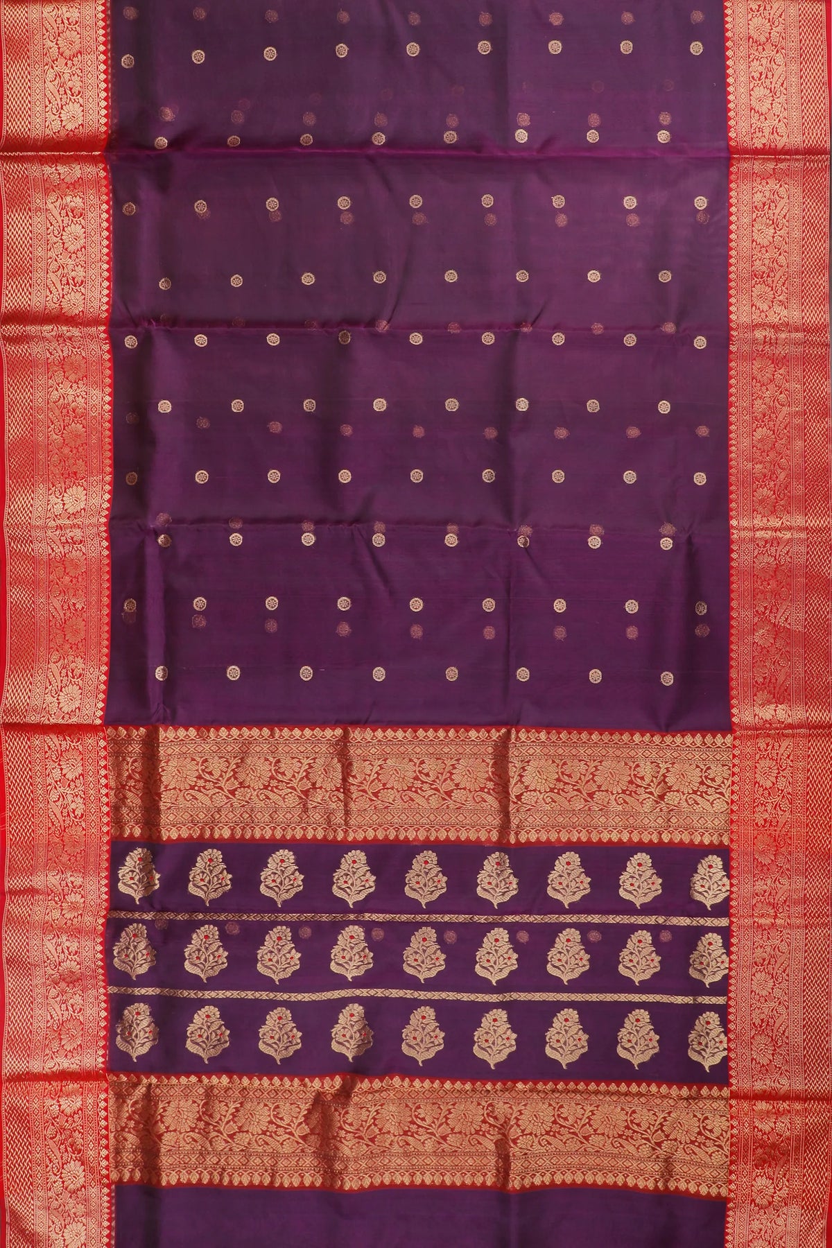 Purple Handloom Pure Silk Chanderi Saree
