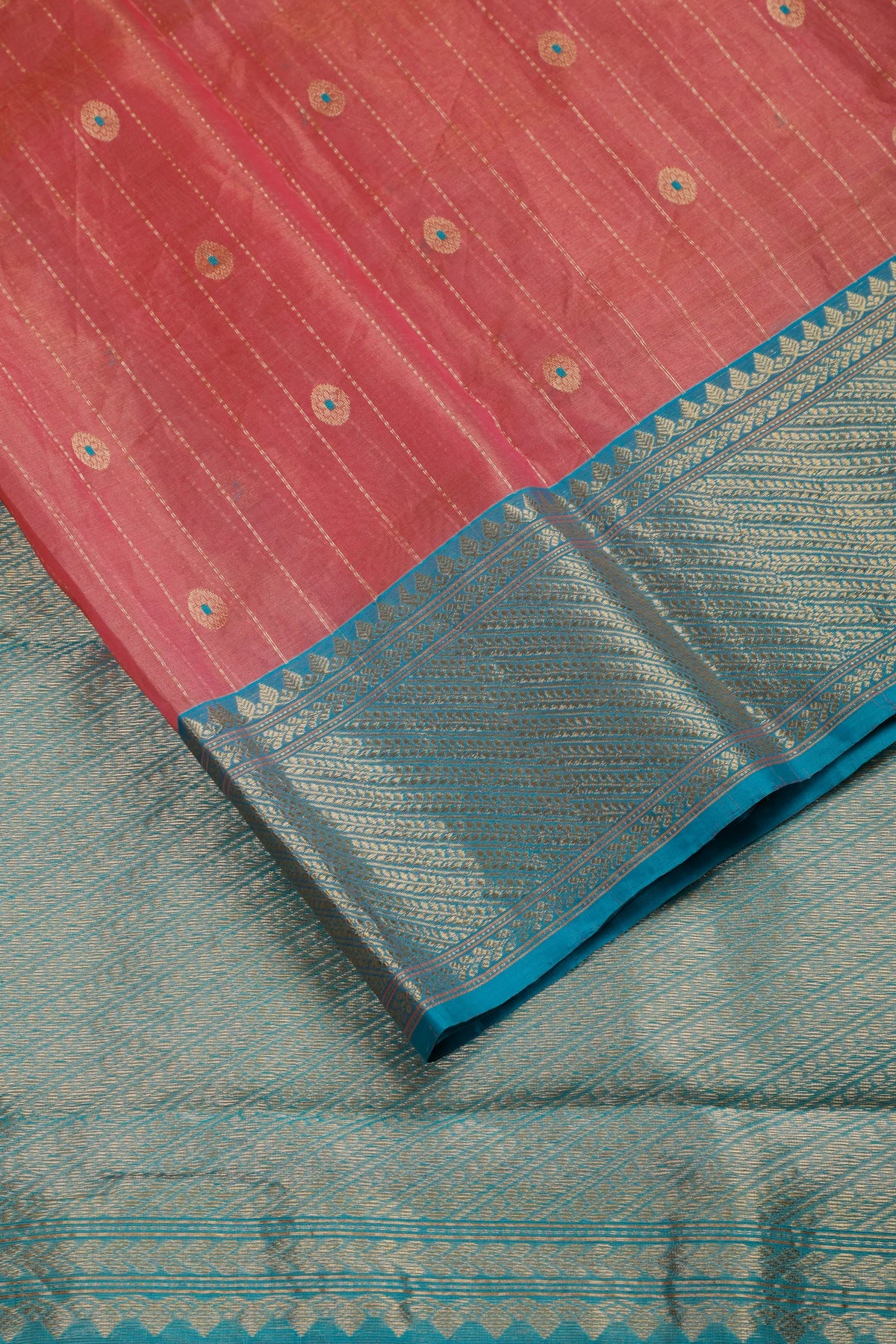 Baby Pink Handloom Tissue Chanderi Pure Silk Saree