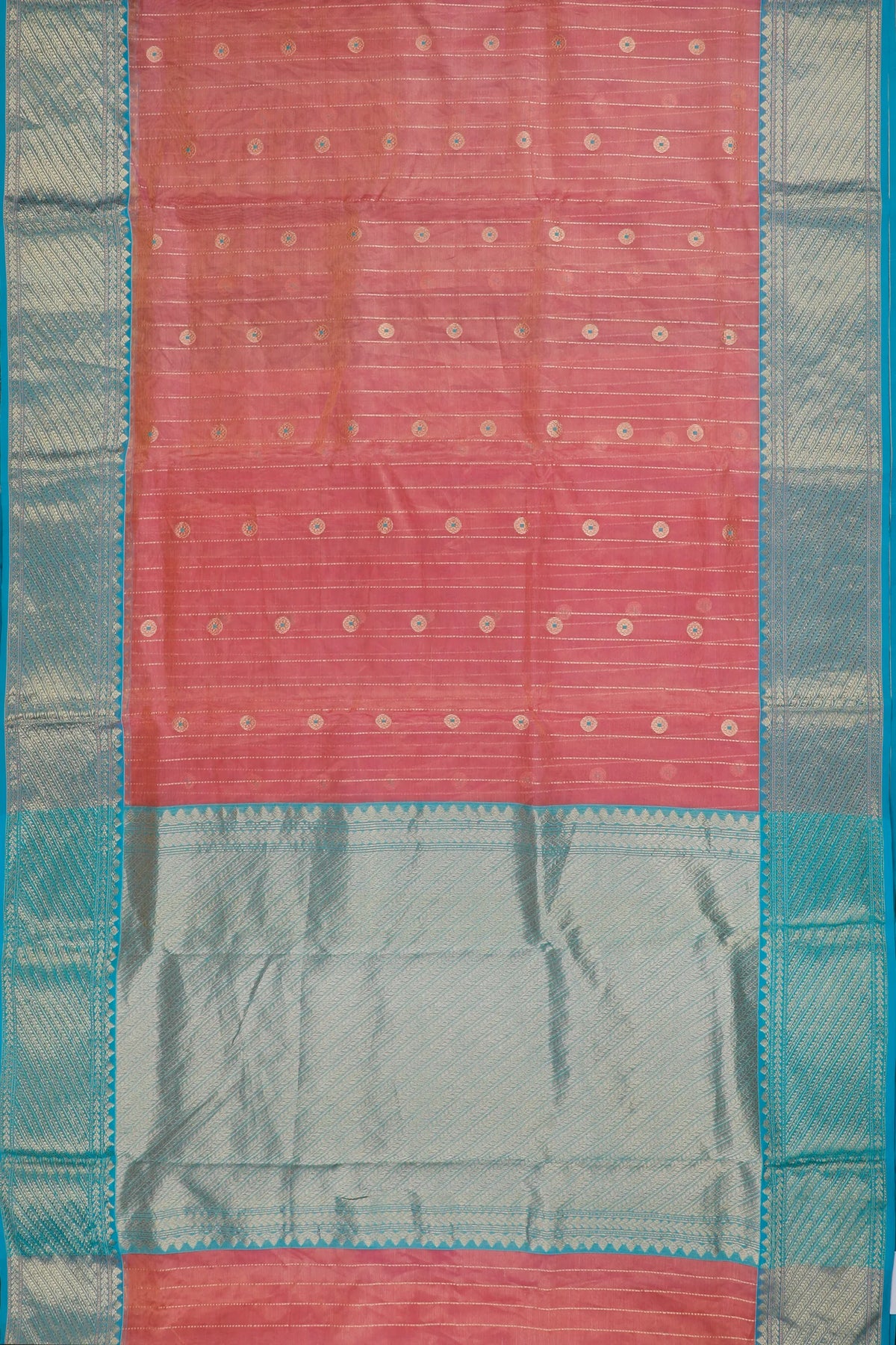Baby Pink Handloom Tissue Chanderi Pure Silk Saree