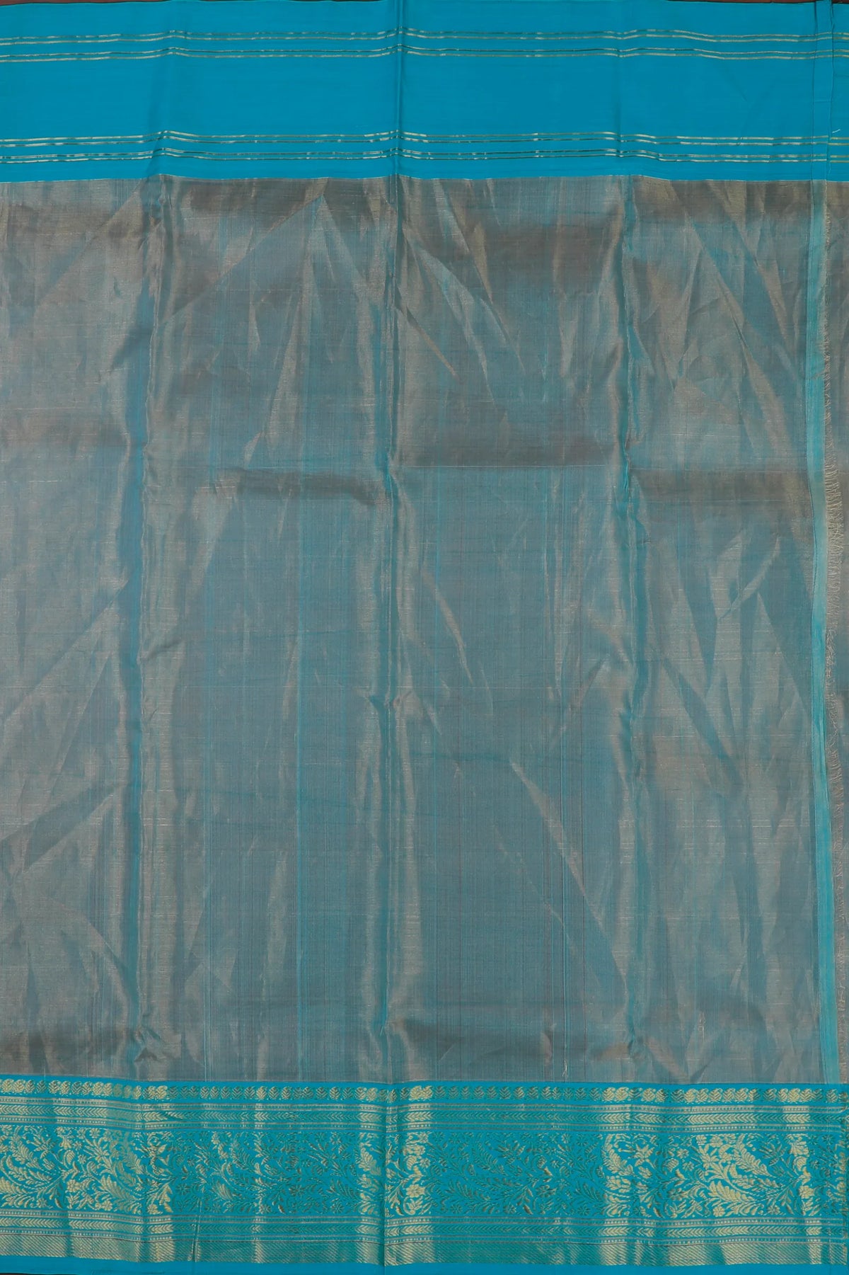 Sky Blue Handloom Tissue Katan Silk Chanderi Saree