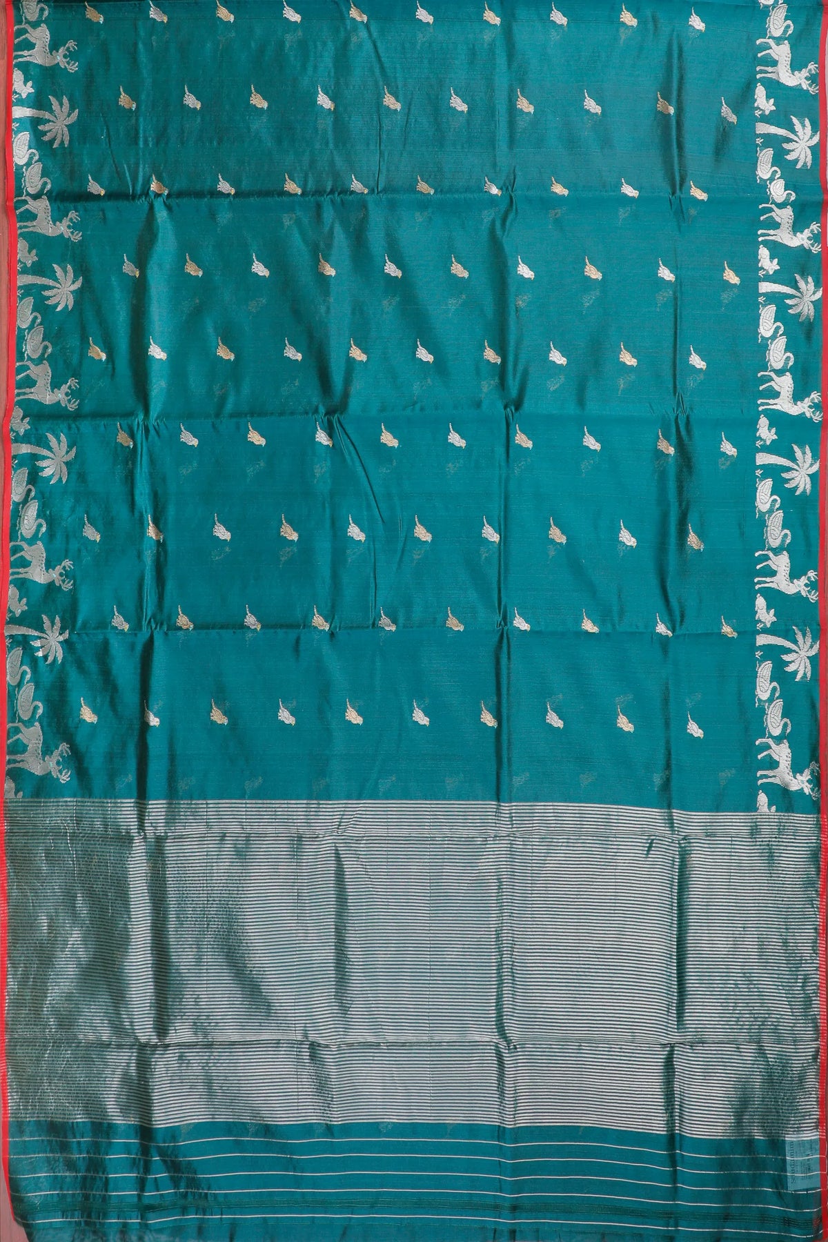 Forest Green Handloom Pure Silk Chanderi Saree