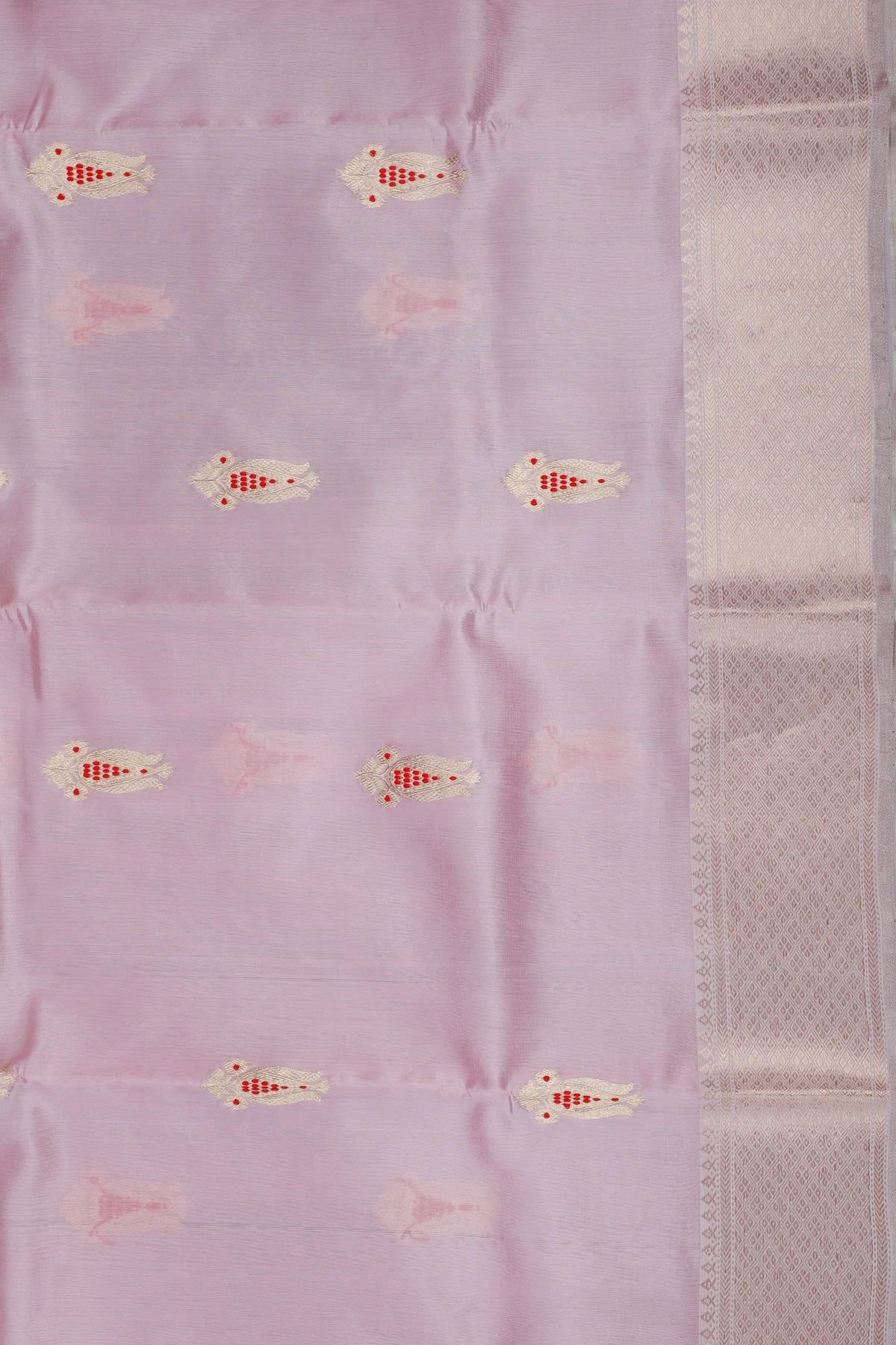 Light Lilac Handloom Pure Silk Chanderi Saree