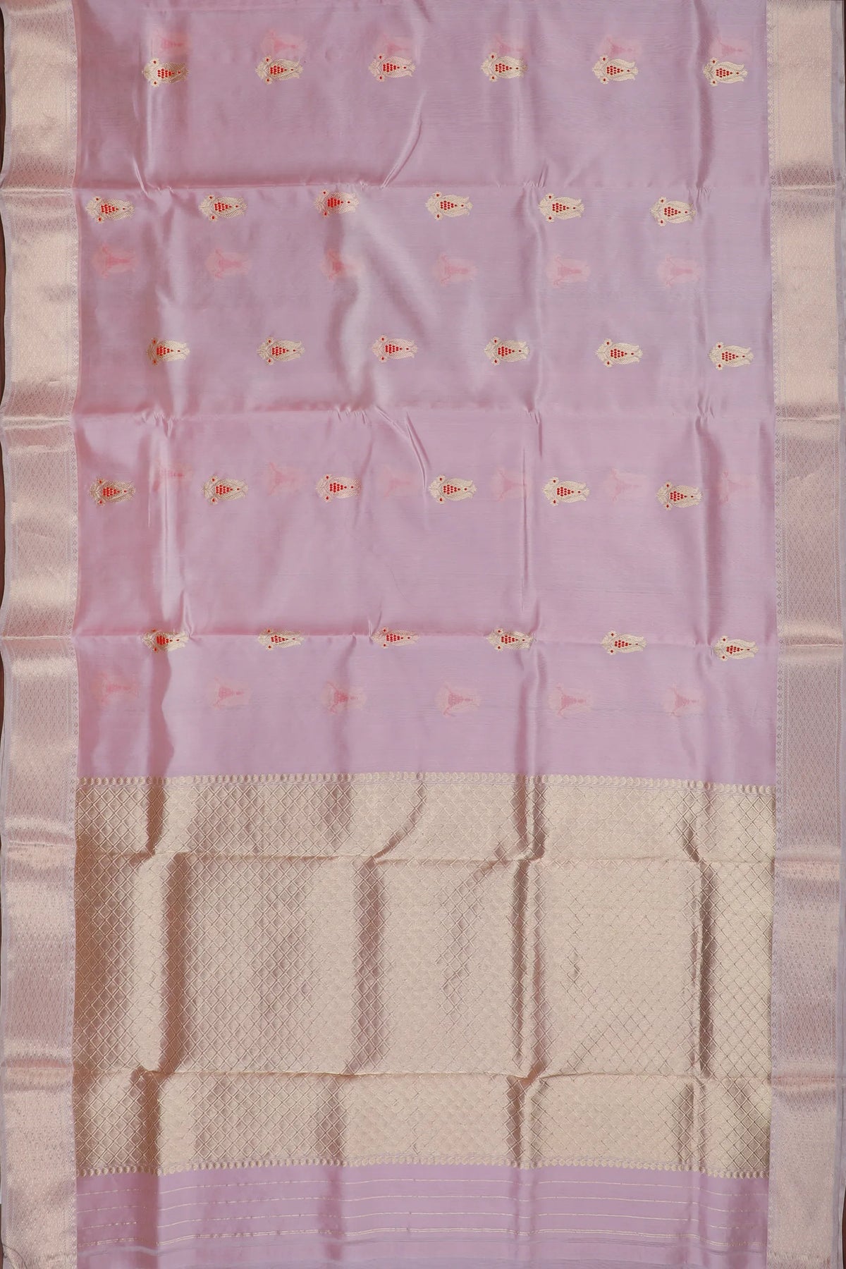 Light Lilac Handloom Pure Silk Chanderi Saree