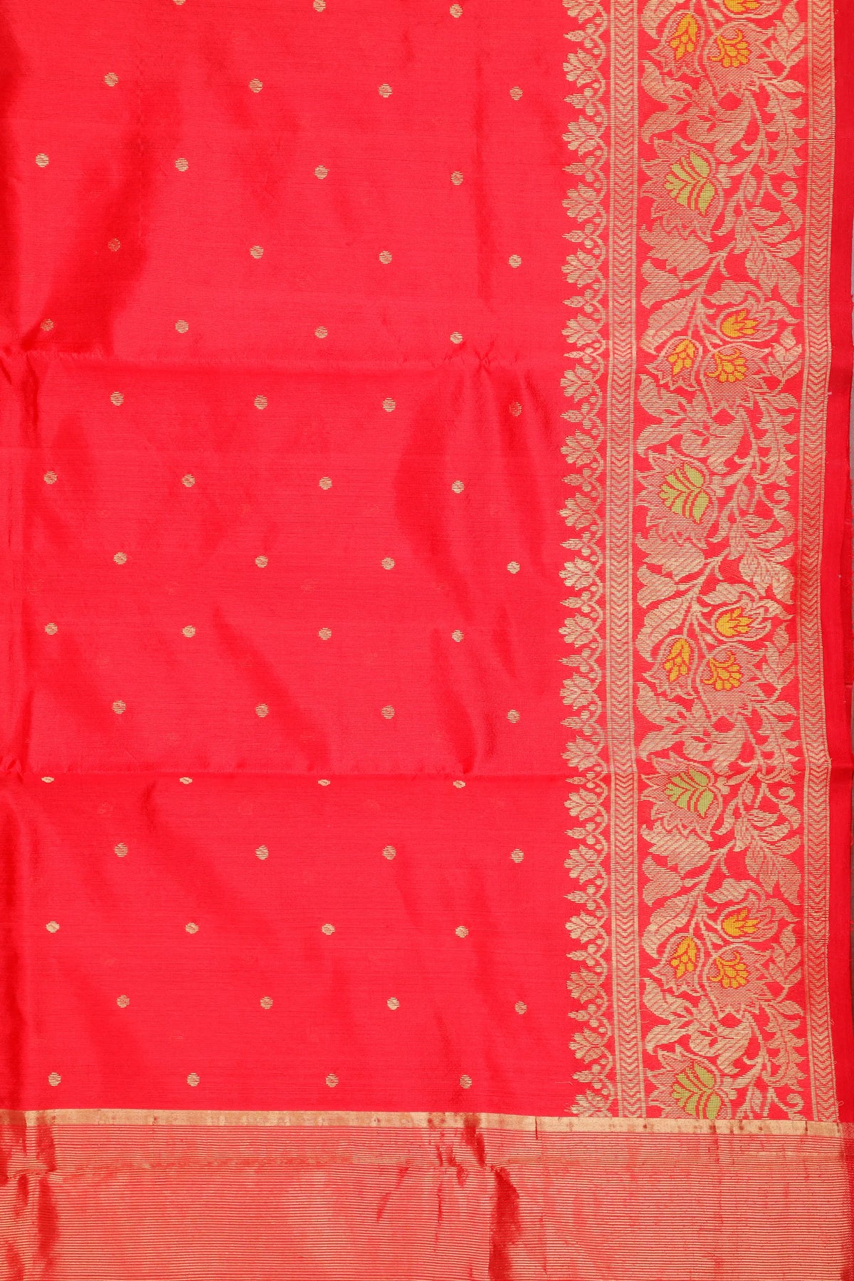 Bright Red Handloom Pure Silk Chanderi Saree