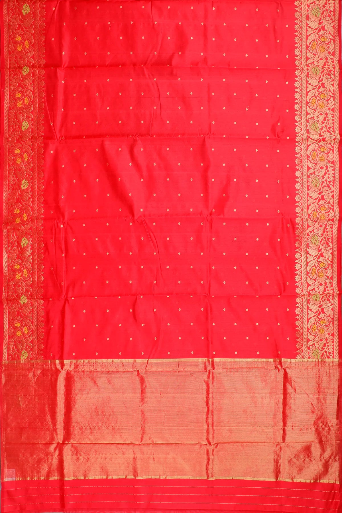 Bright Red Handloom Pure Silk Chanderi Saree