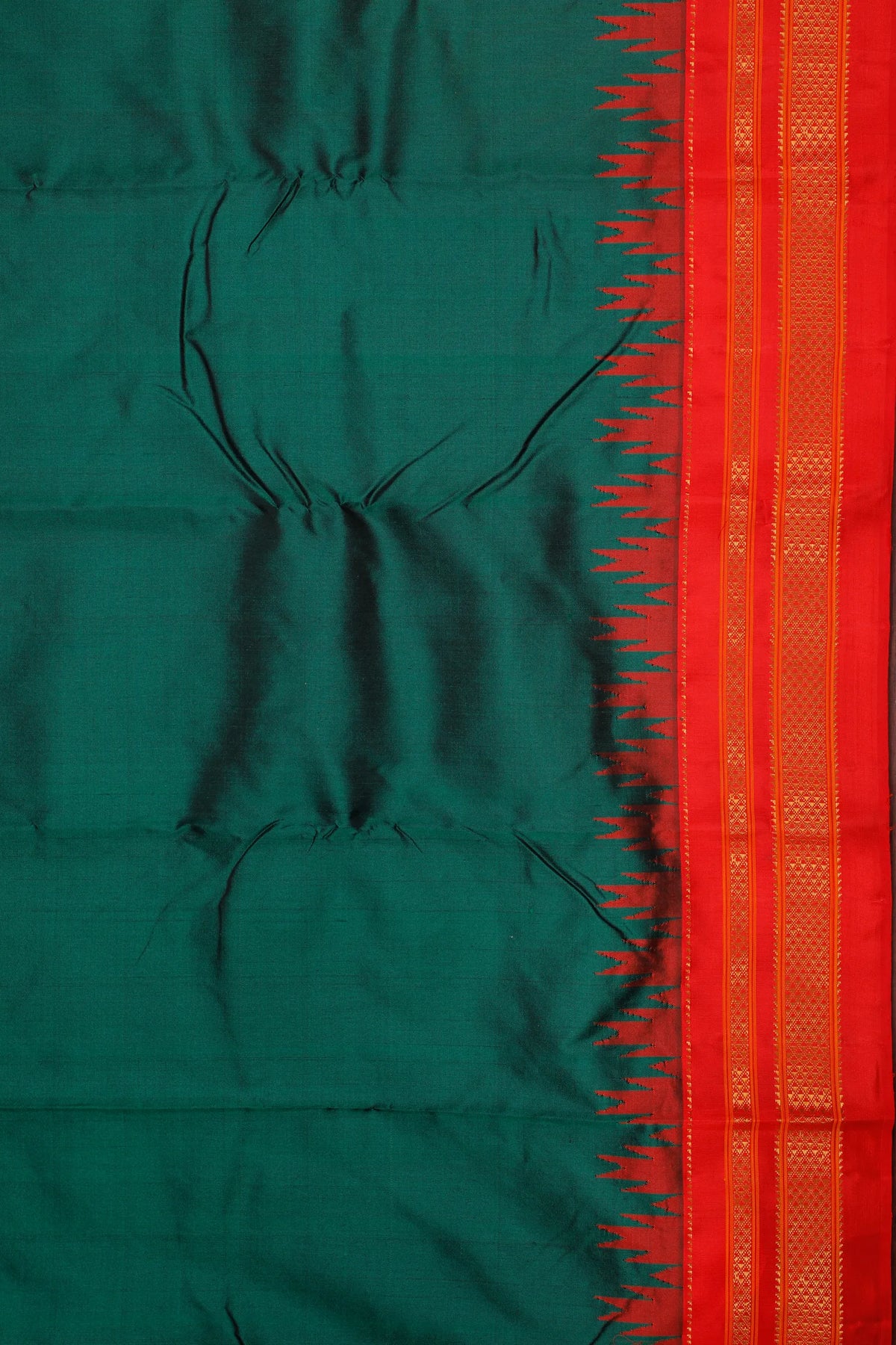 Emerald Green Handloom Pure Silk Ilkal Saree