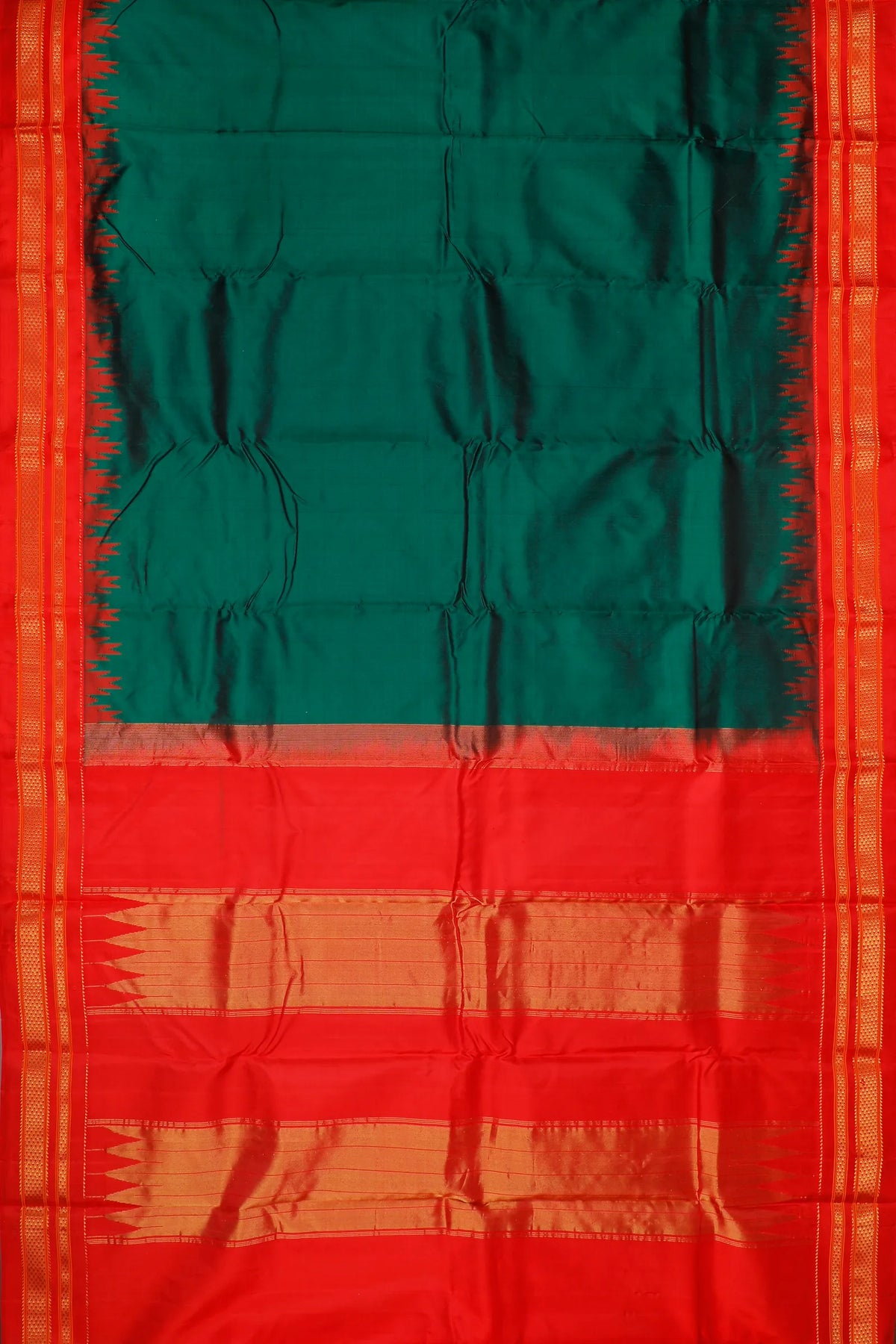 Emerald Green Handloom Pure Silk Ilkal Saree