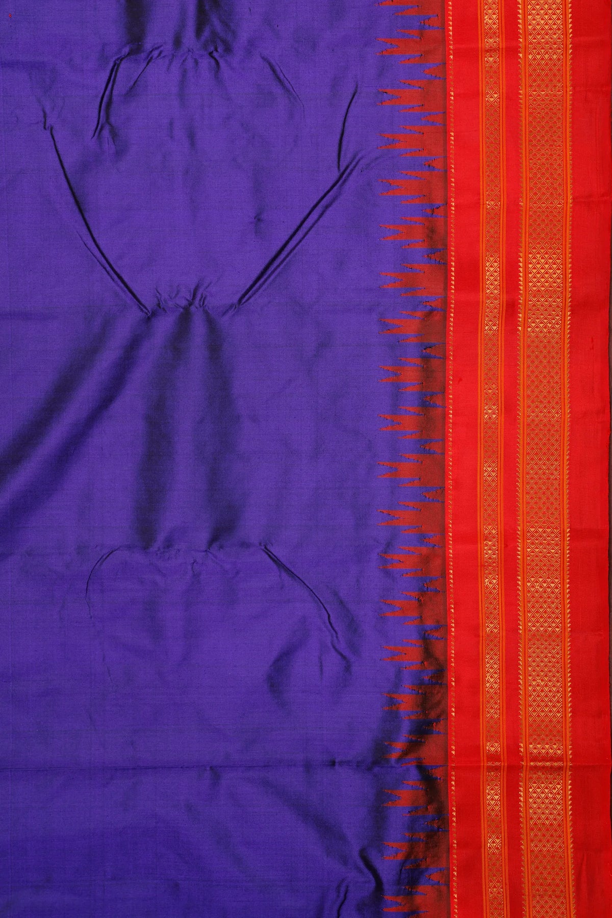 Navy Blue Handloom Pure Silk Ilkal Saree