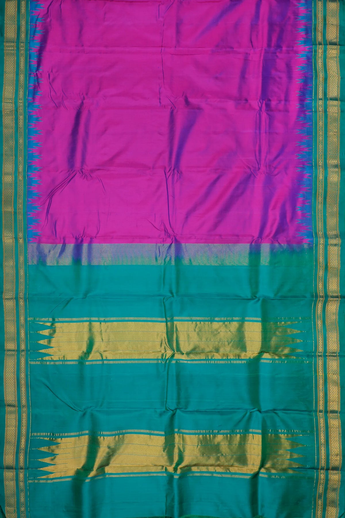 Purple Handloom Pure Silk Ilkal Saree