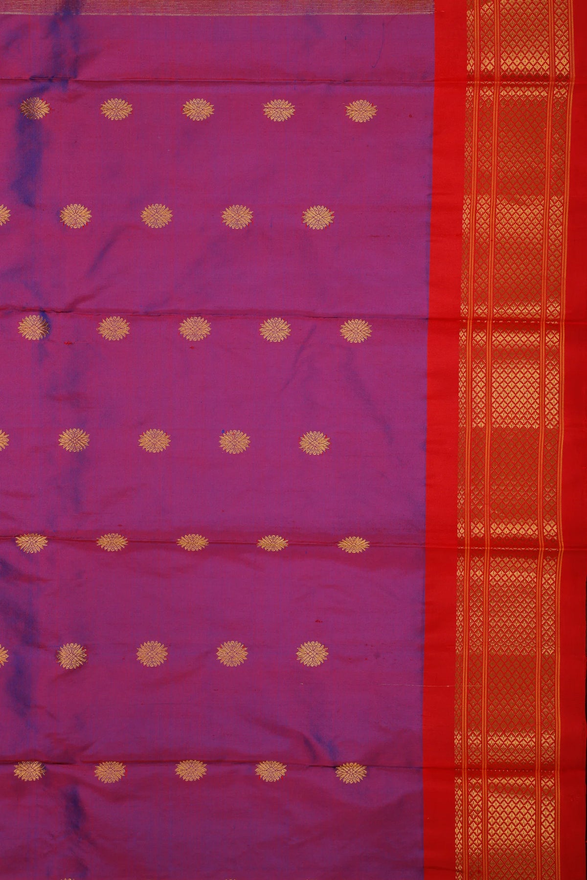 Dhoop Chaav Purple Handloom Pure Silk Gadwal Saree - Kalanjali Paithani