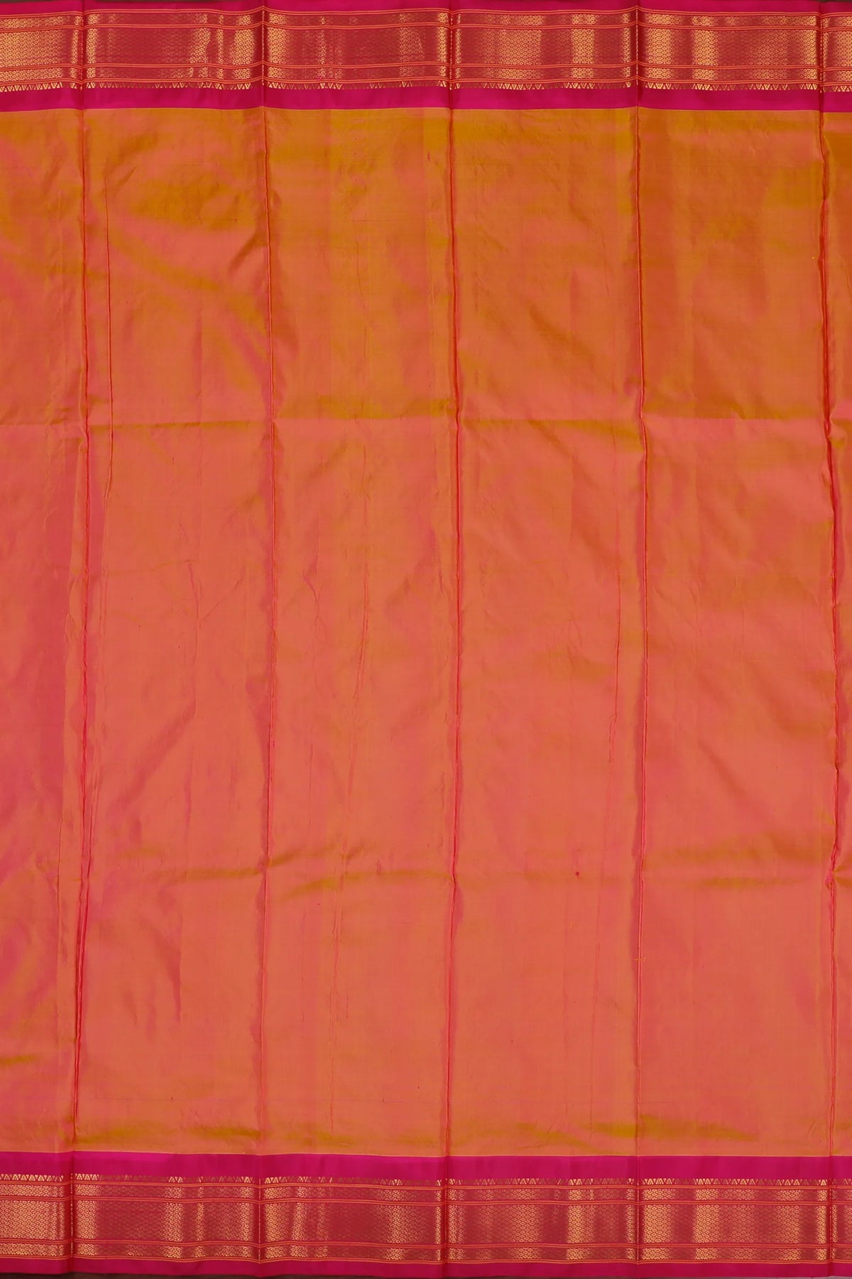 Peach Pink Handloom Pure Silk Gadwal Saree - Kalanjali Paithani