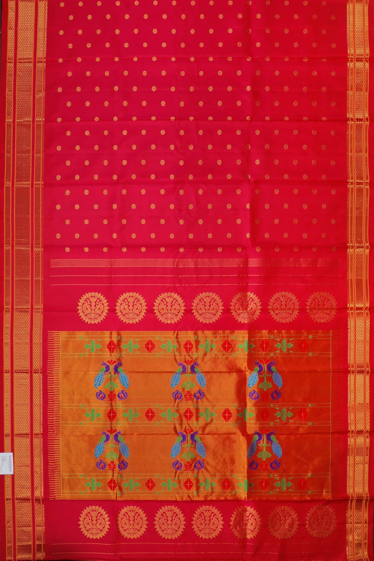 Raani Pink Handloom Pure Silk Gadwal Saree - Kalanjali Paithani