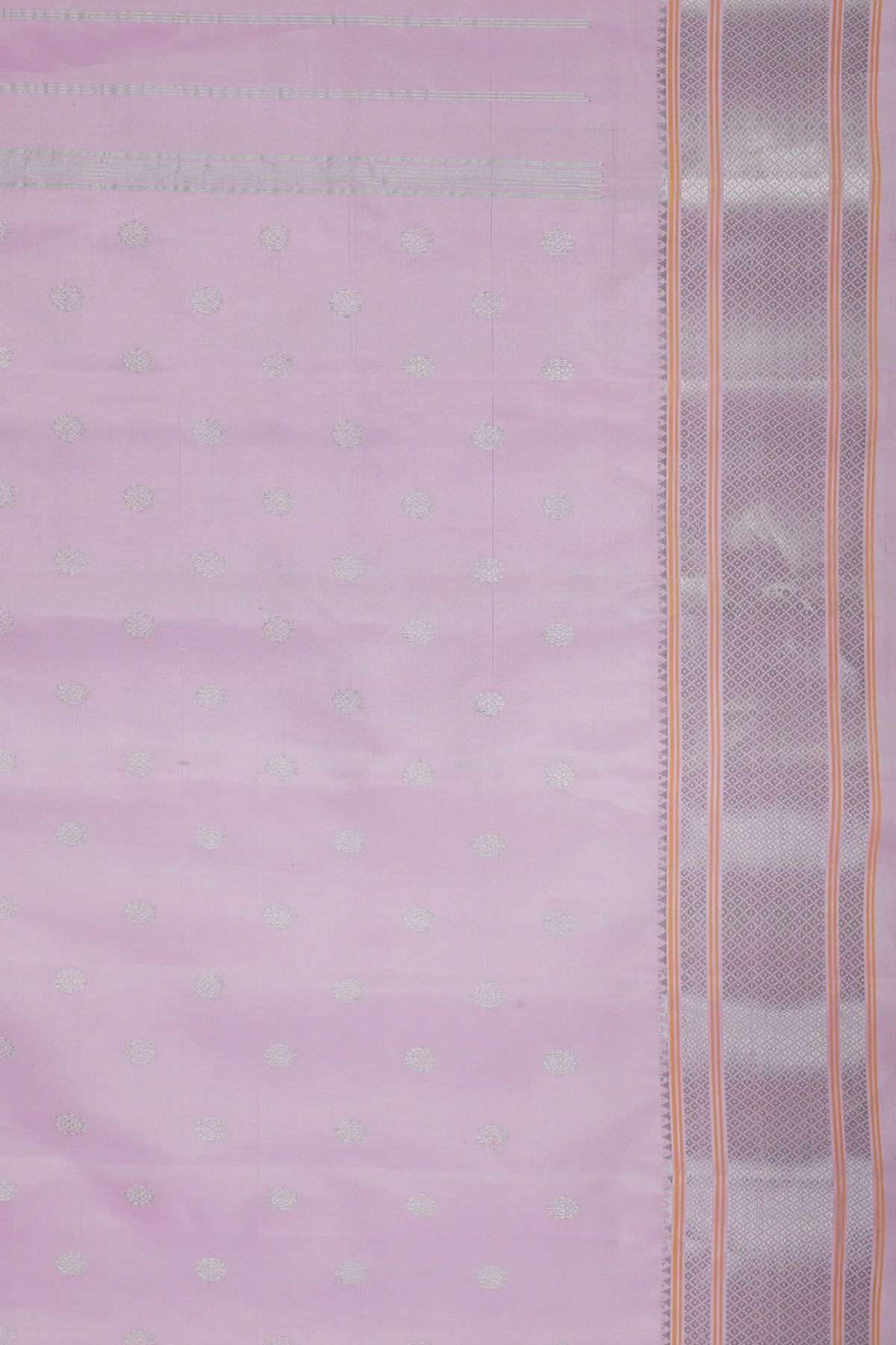 Baby Pink Handloom Pure Silk Gadwal Saree - Kalanjali Paithani
