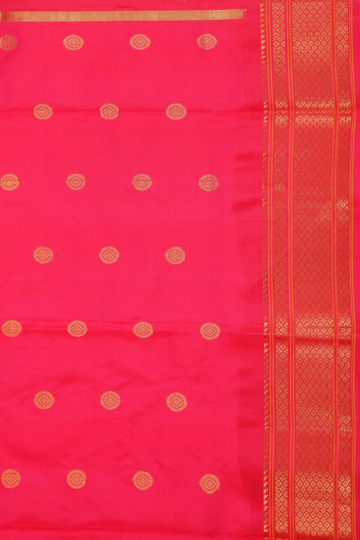 Dark Peach Pink Handloom Pure Silk Gadwal Saree - Kalanjali Paithani