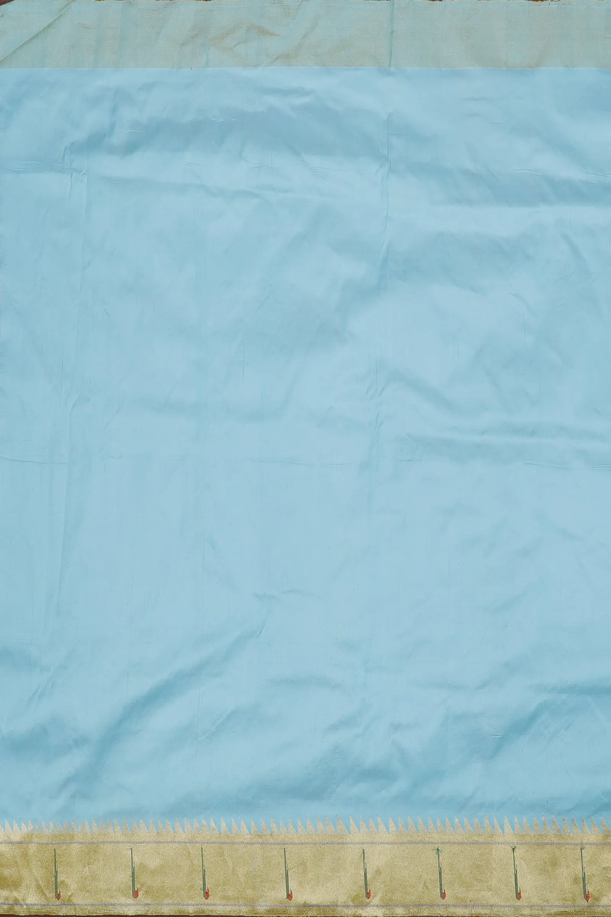 Sky Blue Handloom Pure Silk Muniya Paithani Saree with Parrot Motifs