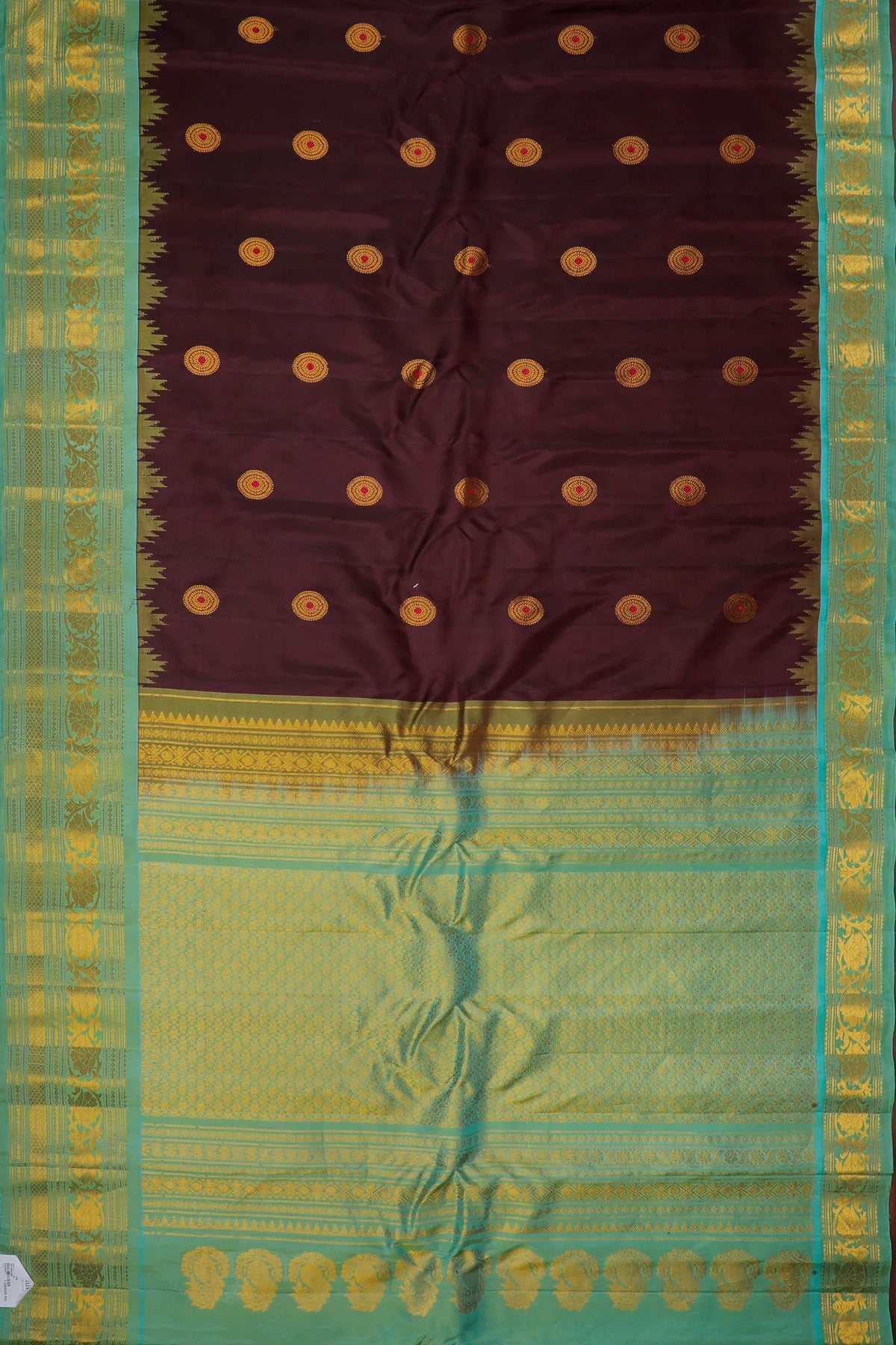 Coffee Brown Handloom Pure Silk Gadwal Saree