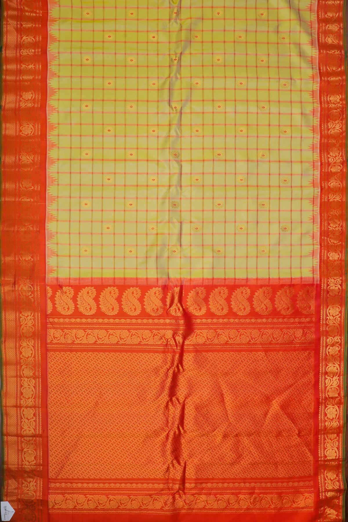 Light Lemon Yellow Handloom Pure Silk Gadwal Saree