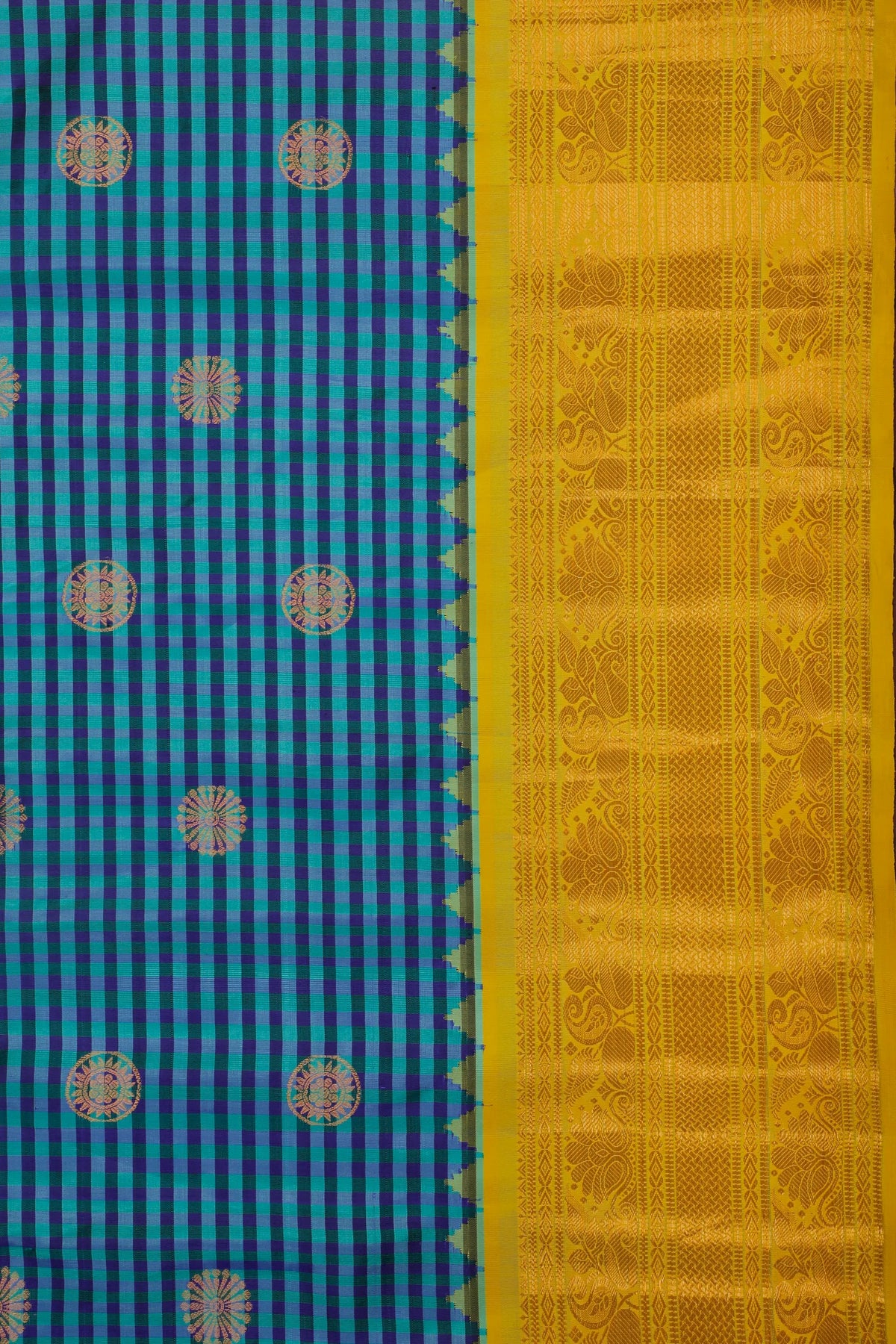 Sky Blue Handloom Pure Silk Gadwal Saree