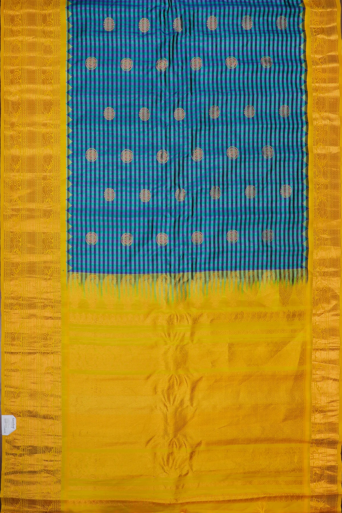 Sky Blue Handloom Pure Silk Gadwal Saree