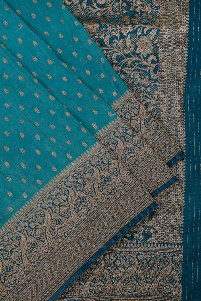 Light Blue Powerloom Designer Saree